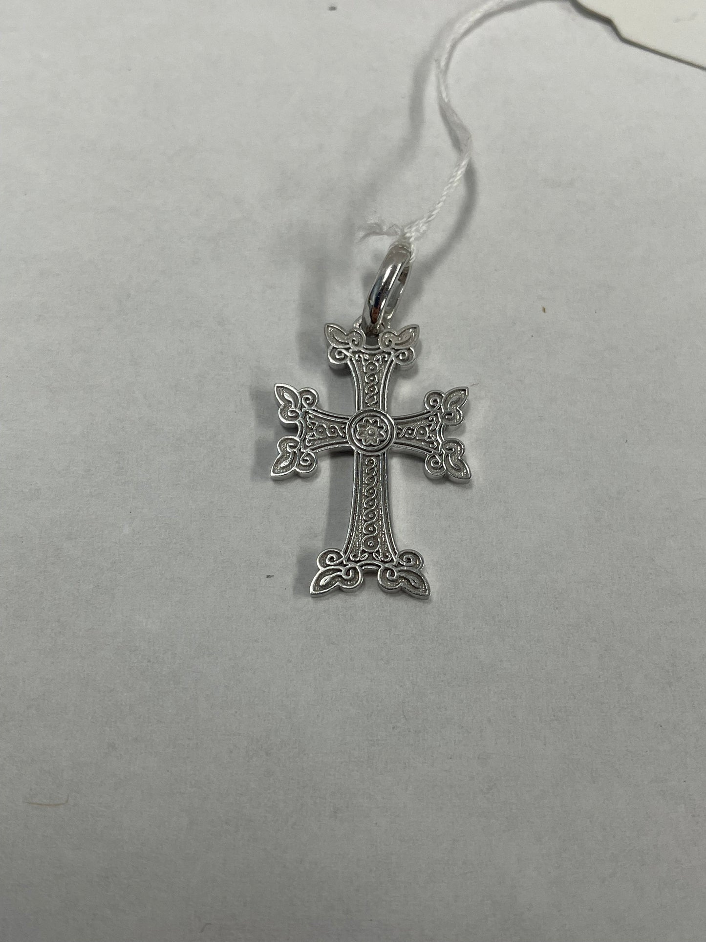 14k White Gold Small Armenian Cross Pendant