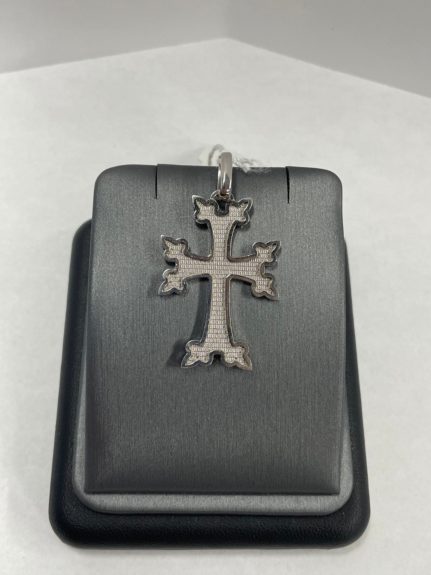 14k White Gold Large Armenian Cross Pendant