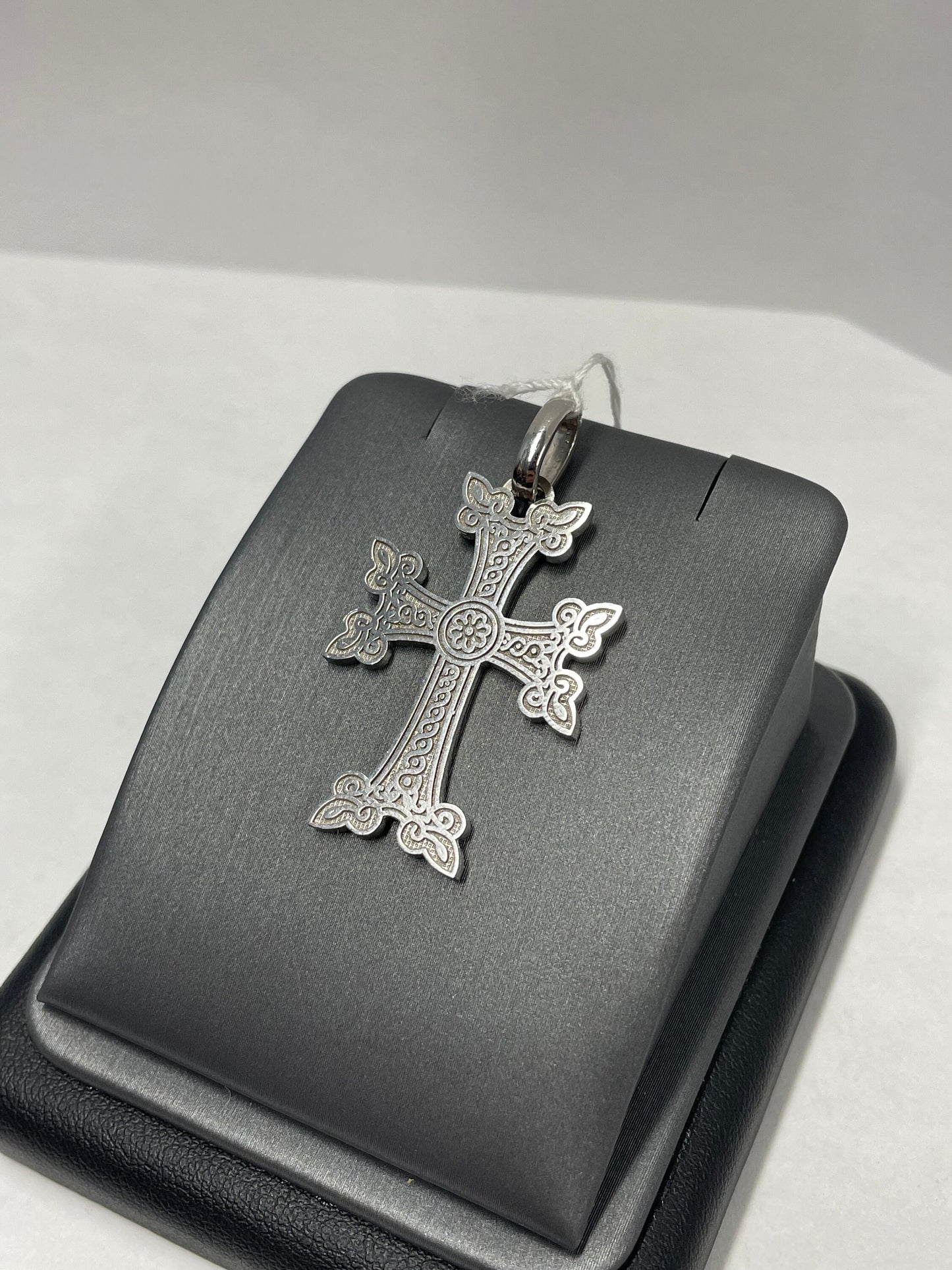 14k White Gold Large Armenian Cross Pendant