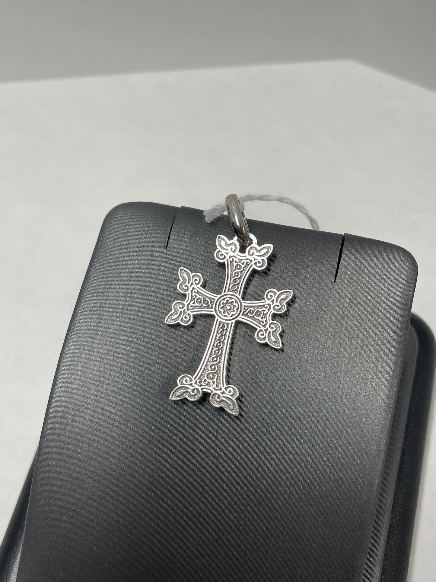 14k White Gold Small Armenian Cross Pendant