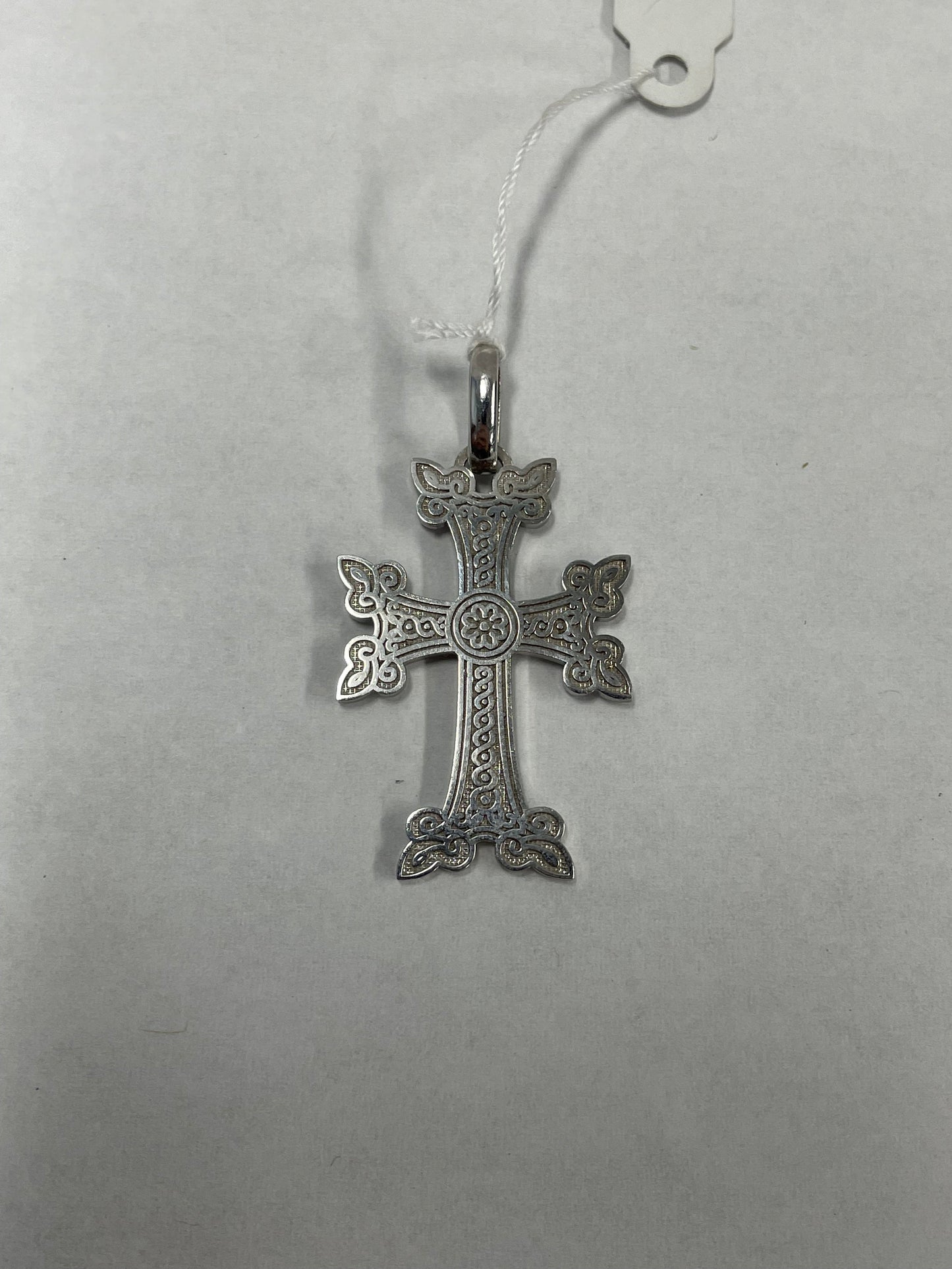 14k White Gold Large Armenian Cross Pendant