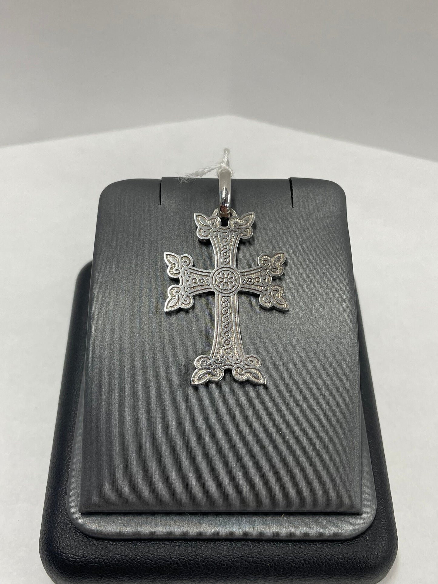 14k White Gold Large Armenian Cross Pendant