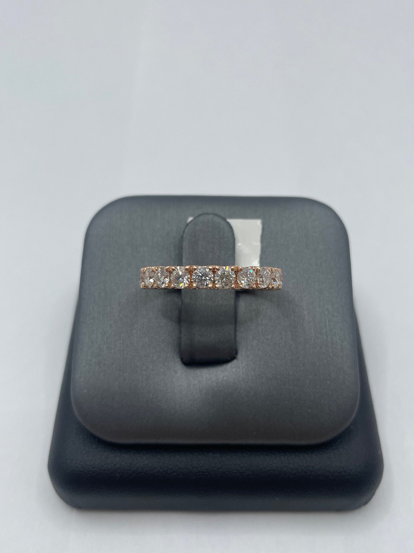 14k Rose Gold Ring Half-way Diamond Band