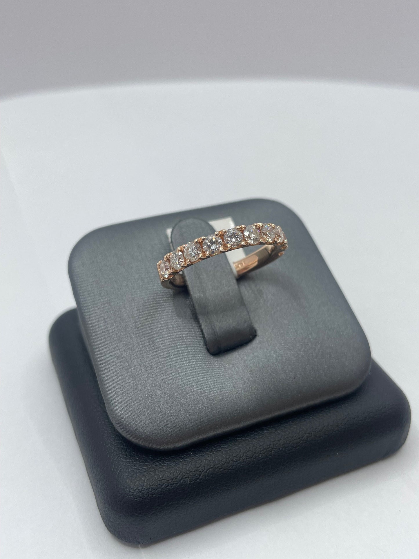 14k Rose Gold Ring Half-way Diamond Band