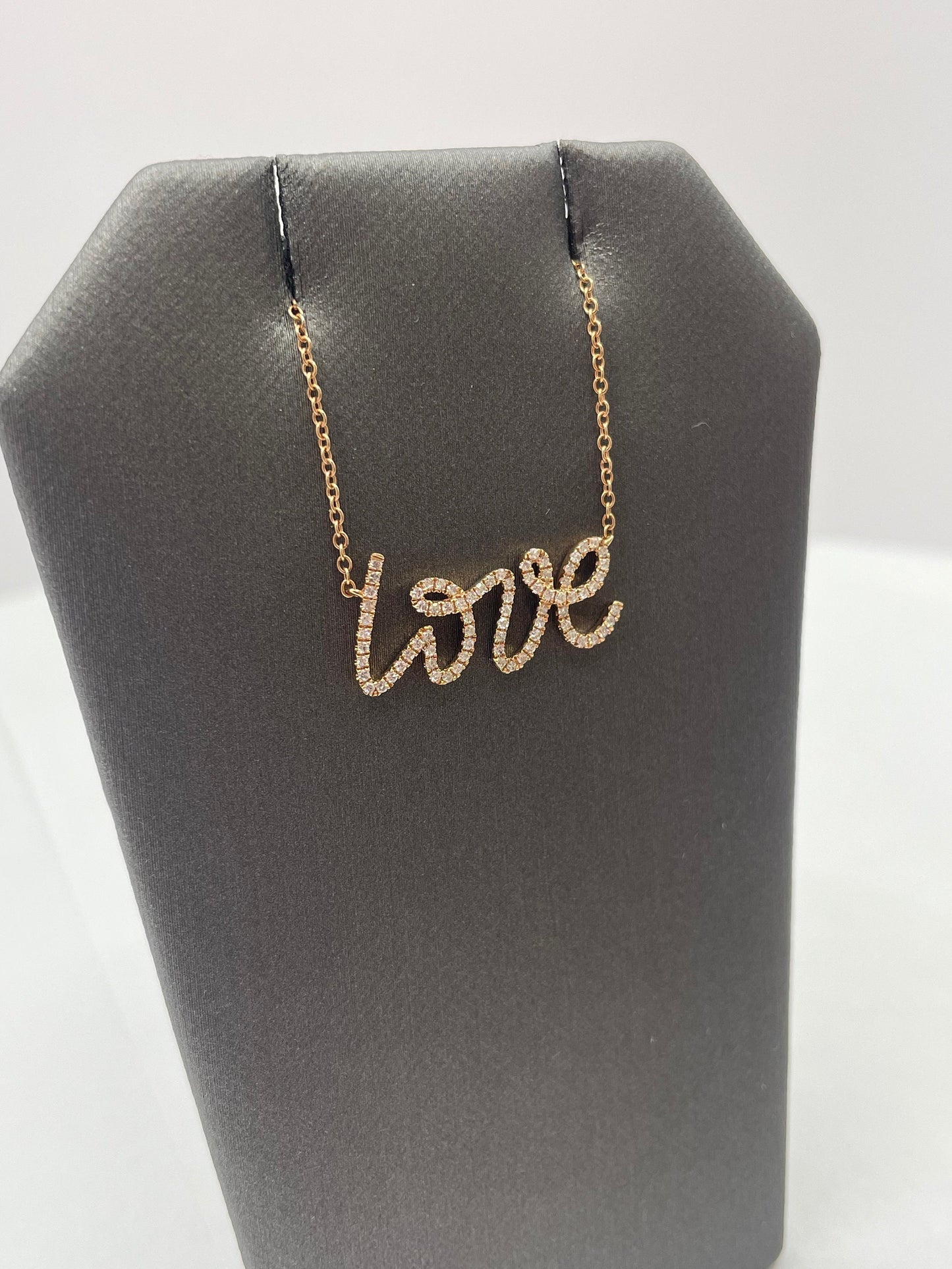 18k Rose Gold Diamond Love Pendant