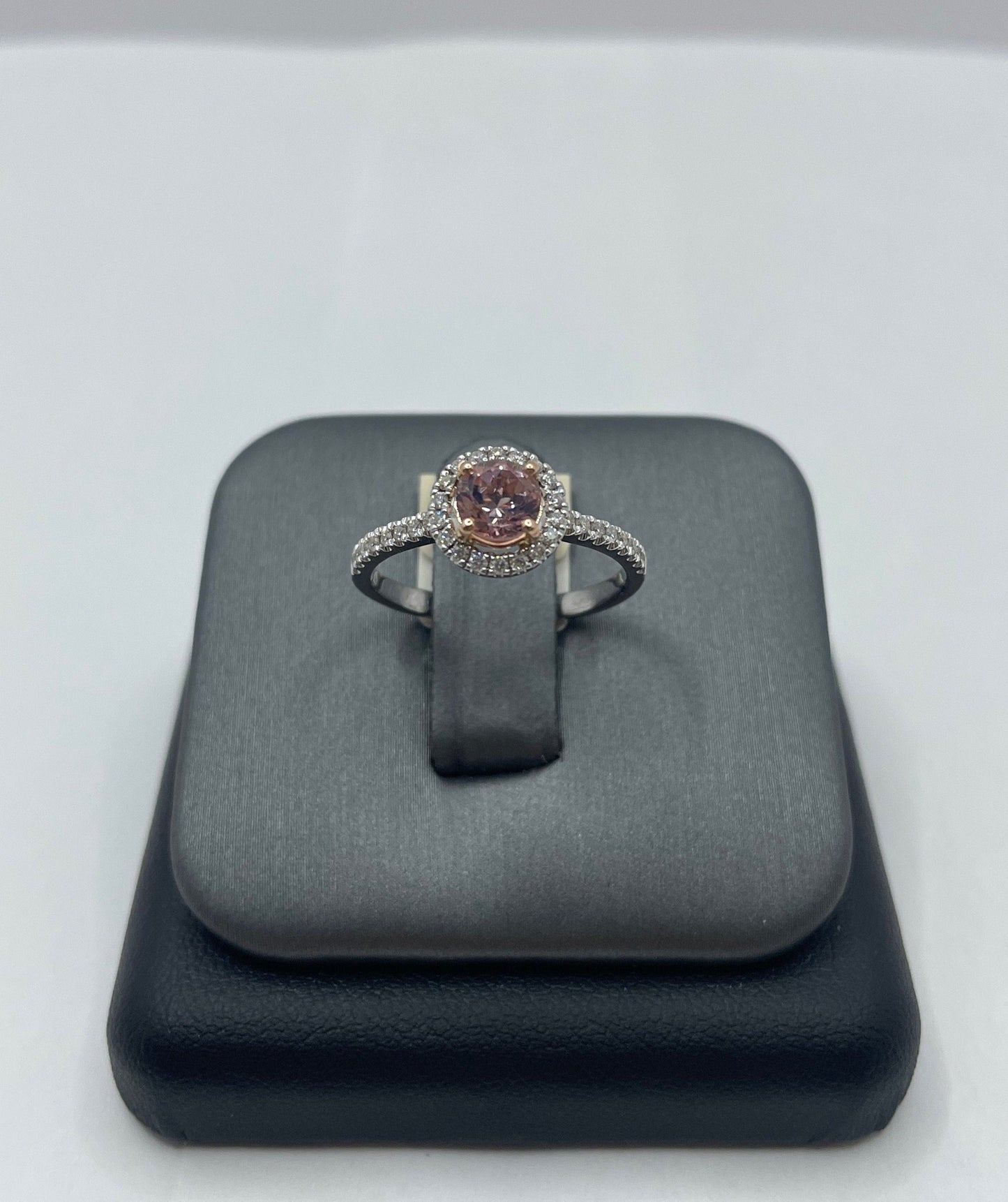 14k White Gold Morganite Diamond Ring