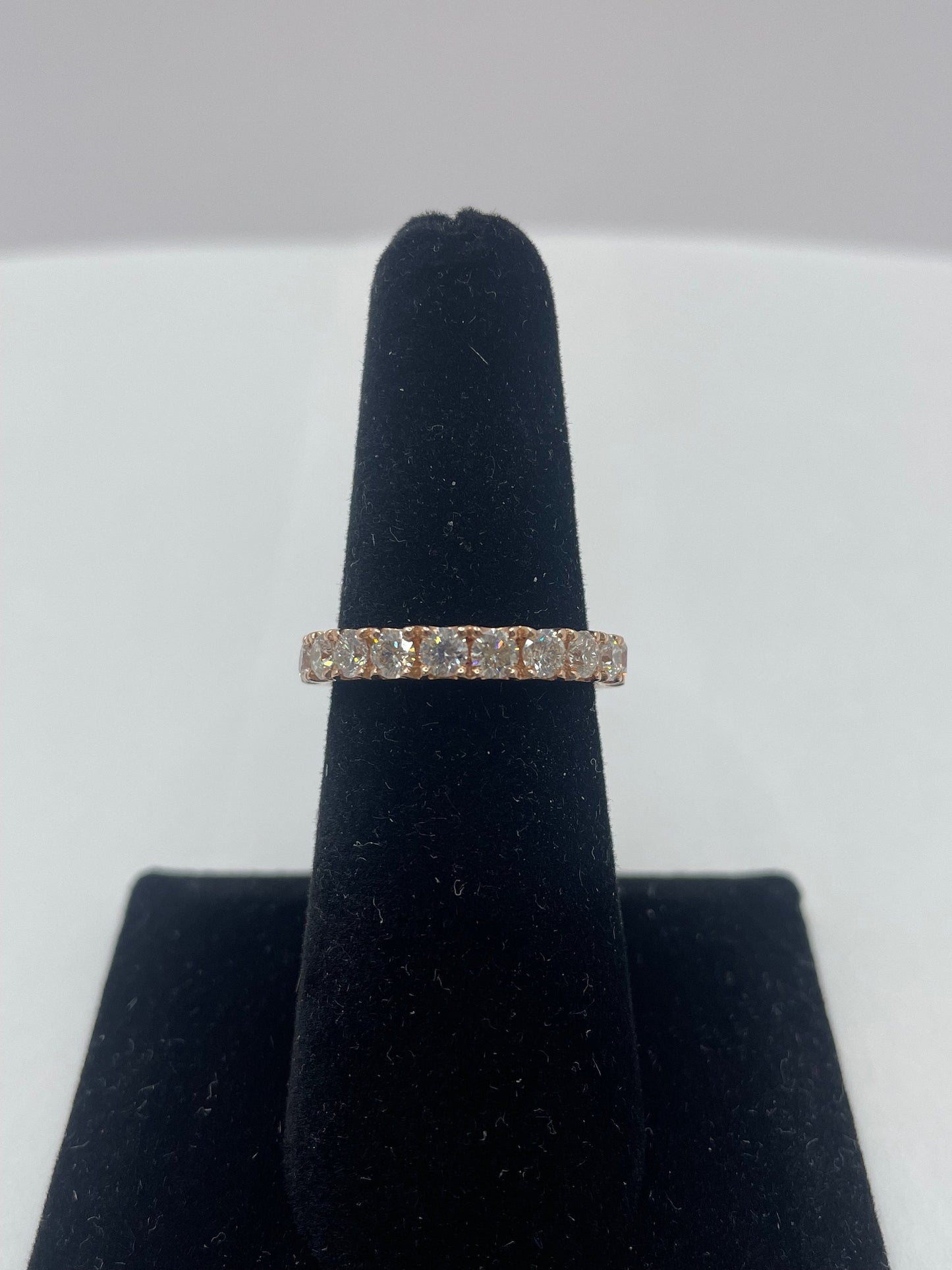 14k Rose Gold Ring Half-way Diamond Band