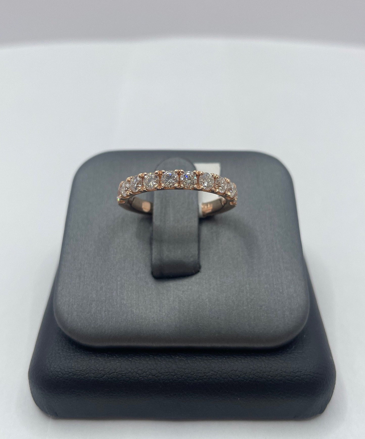 14k Rose Gold Ring Half-way Diamond Band