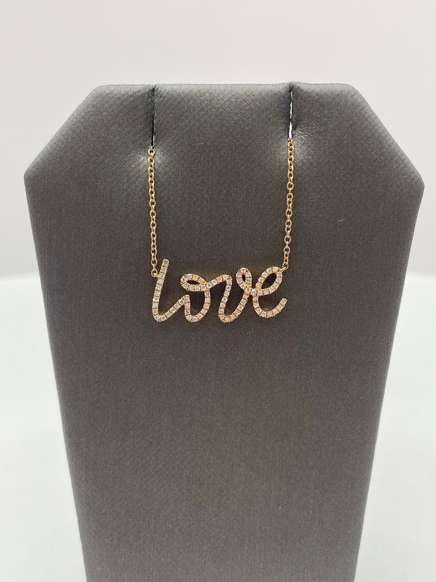 18k Rose Gold Diamond Love Pendant