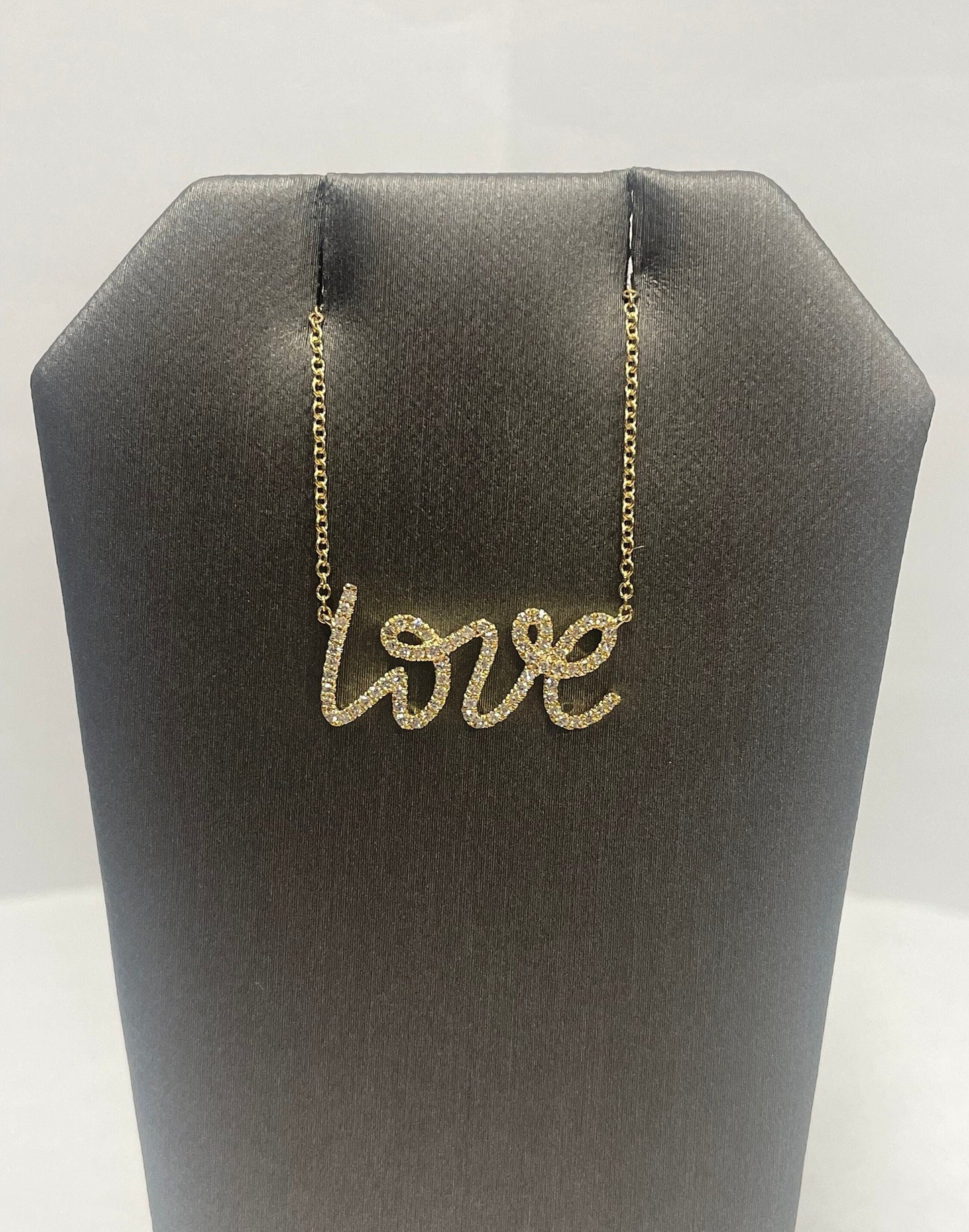 18k Yellow Gold Diamond Love Pendant