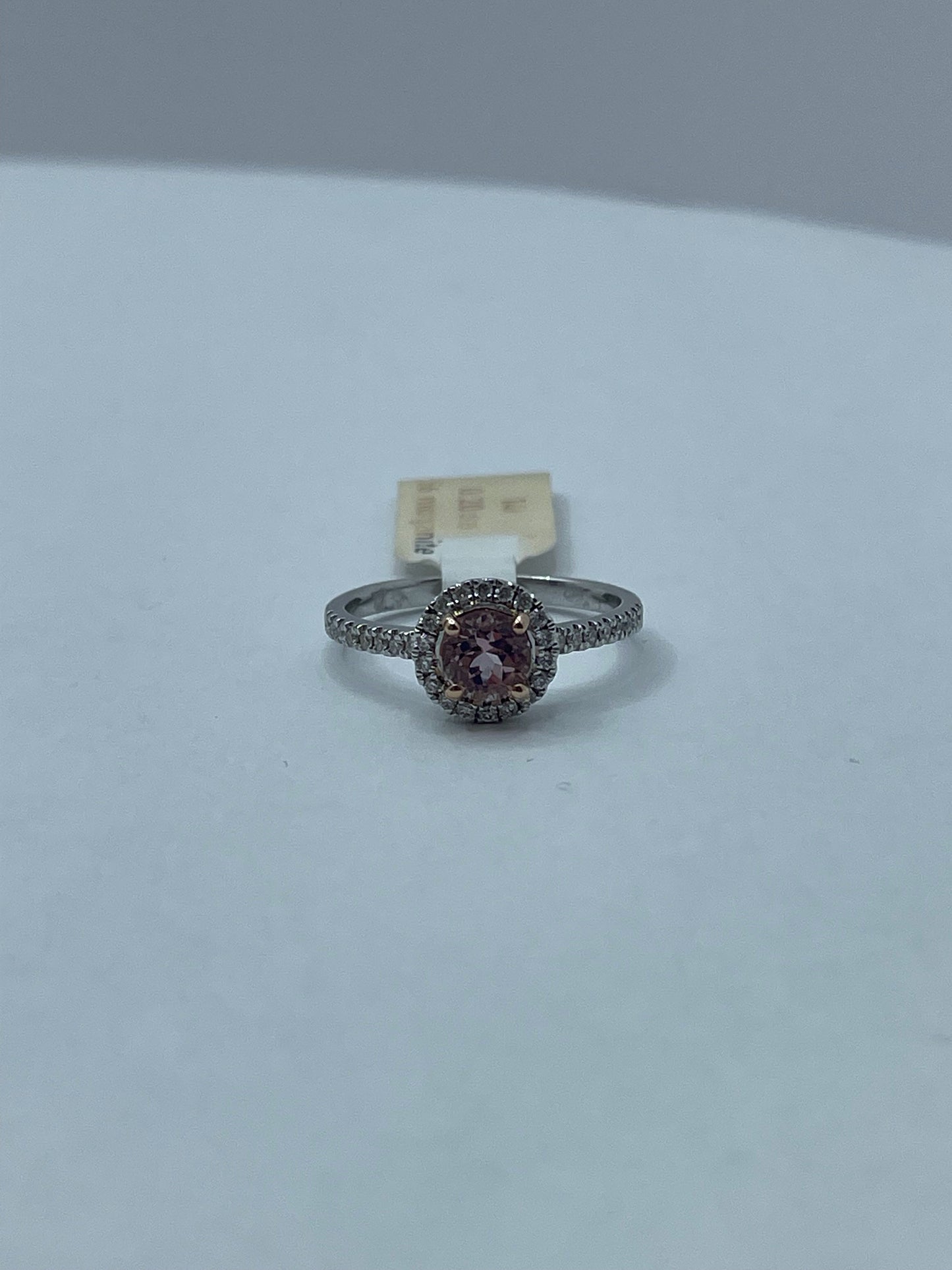 14k White Gold Morganite Diamond Ring