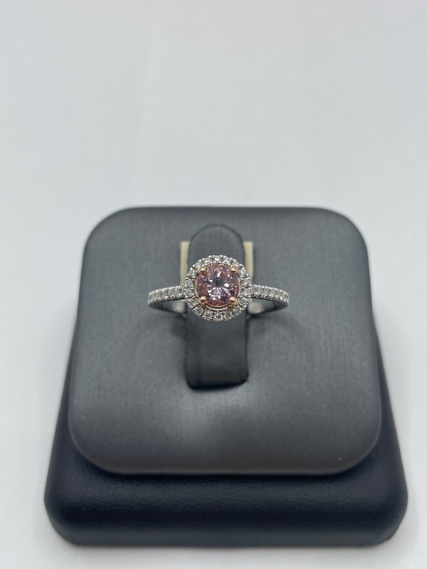 14k White Gold Morganite Diamond Ring