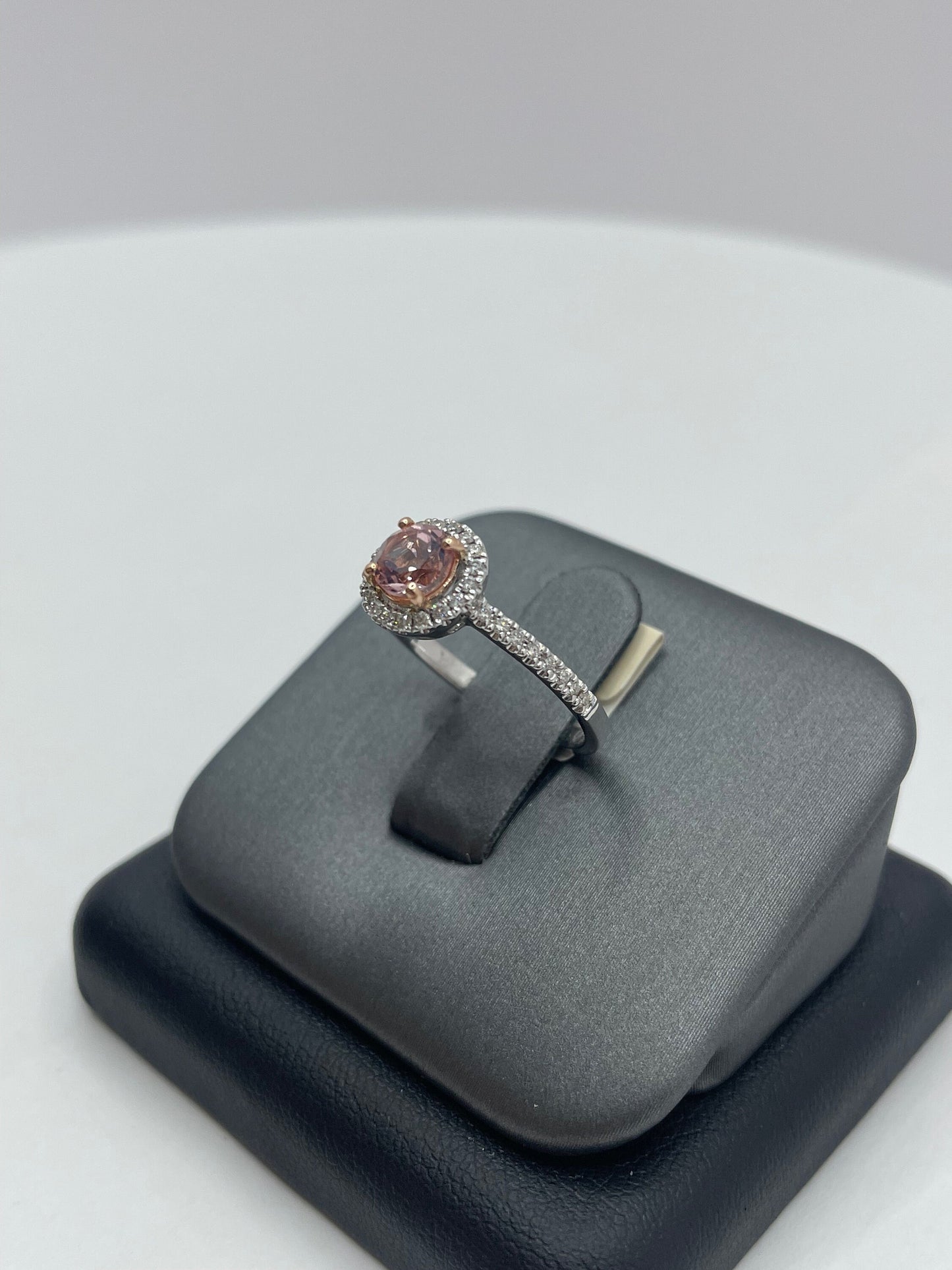 14k White Gold Morganite Diamond Ring