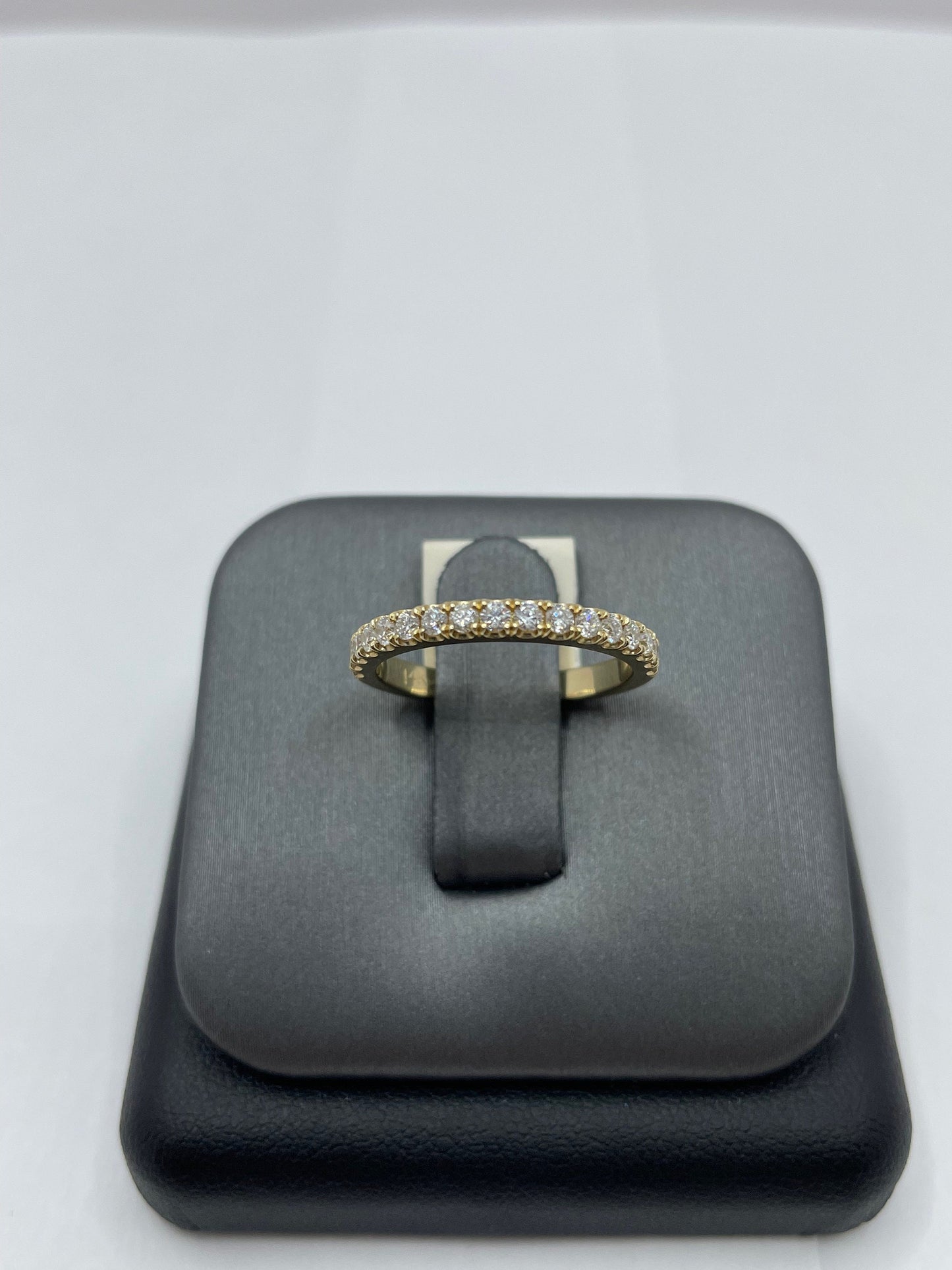 14k Yellow Gold Half-Way Diamond Band Ring