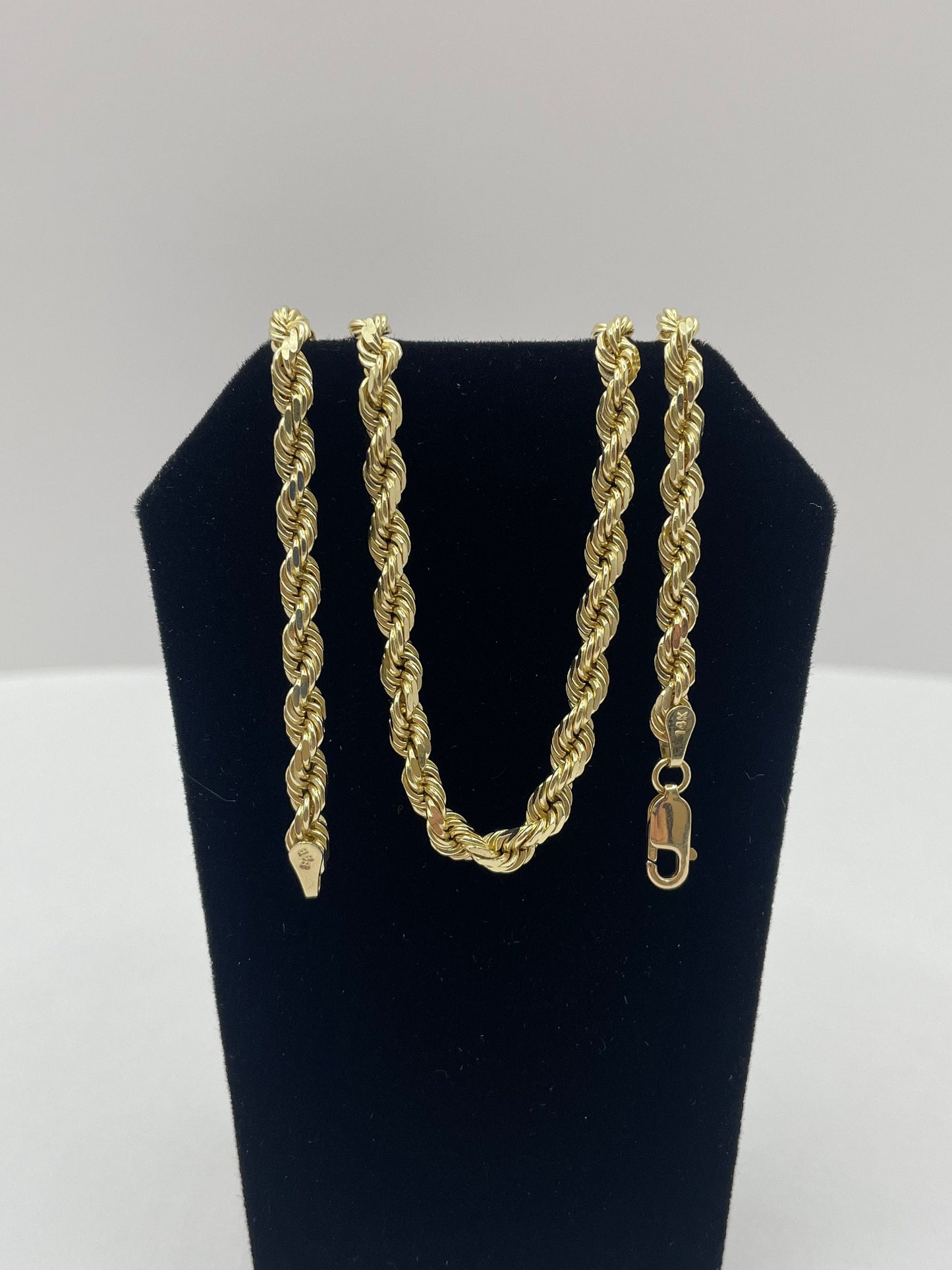 14k Yellow Gold Rope Link Chain 20 inch