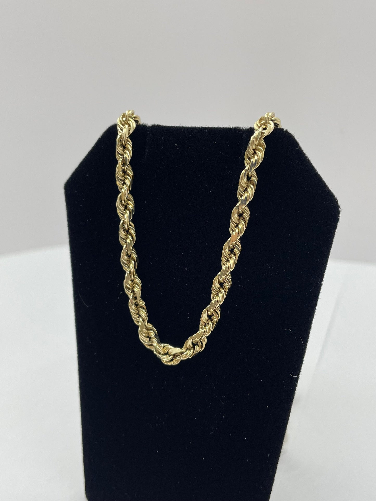 14k Yellow Gold Rope Link Chain 27.5 inch