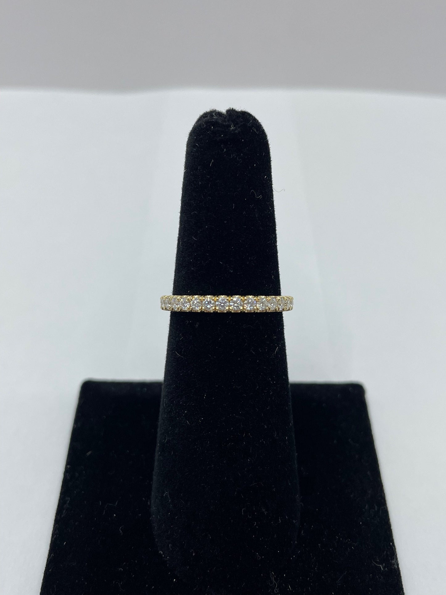 14k Yellow Gold Half-Way Diamond Band Ring