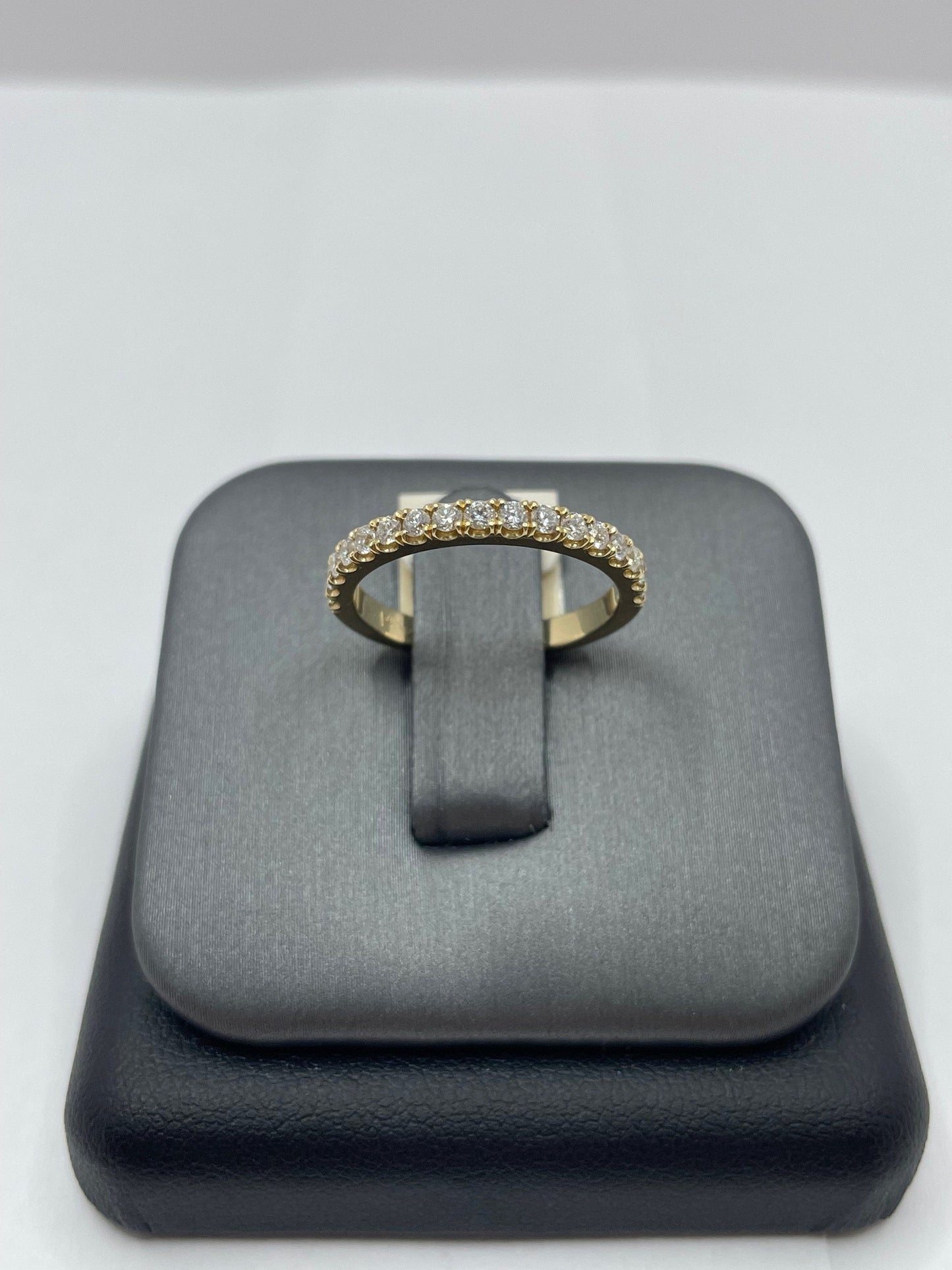 14k Yellow Gold Half-Way Diamond Band Ring