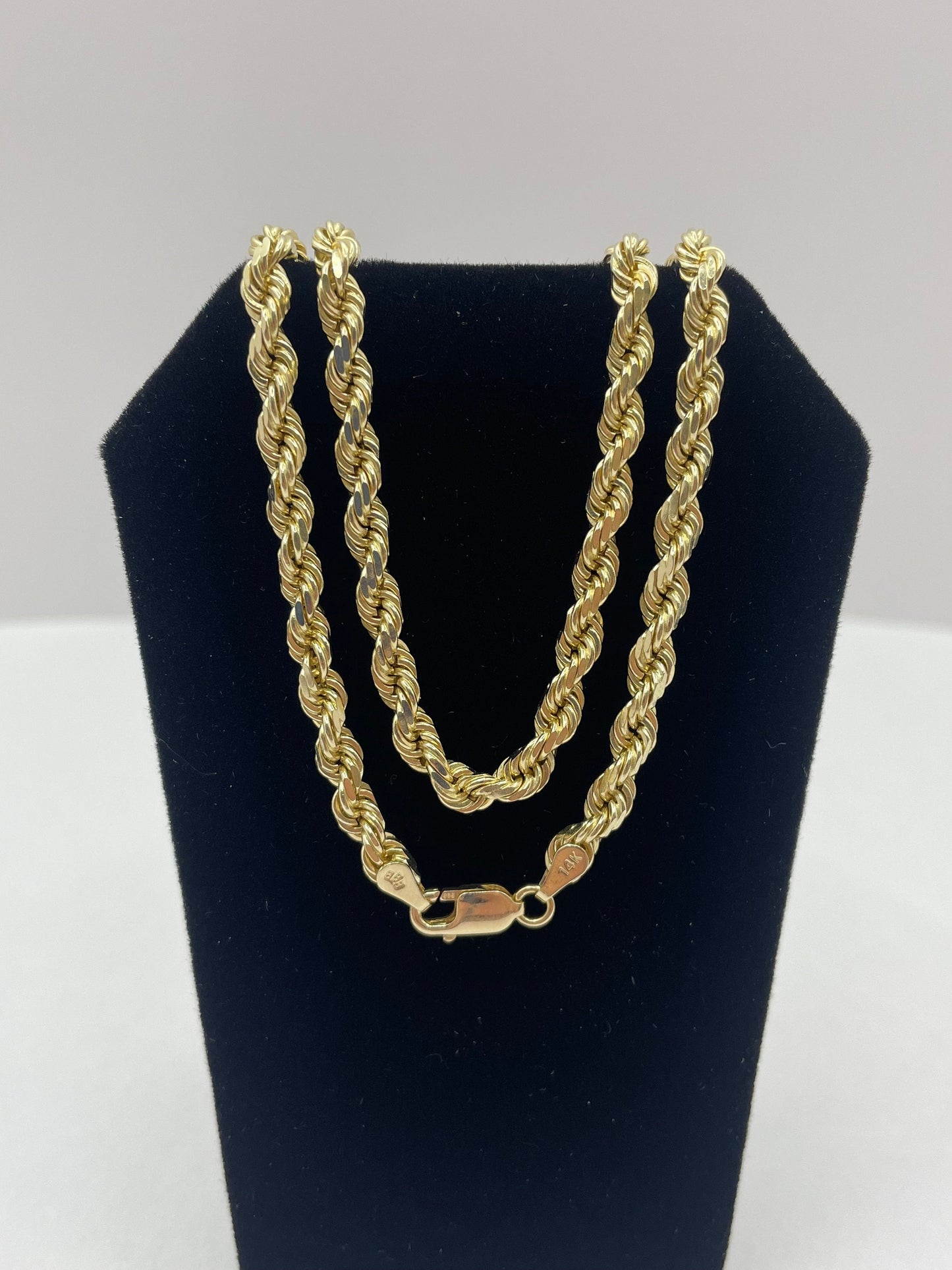 14k Yellow Gold Rope Link Chain 20 inch