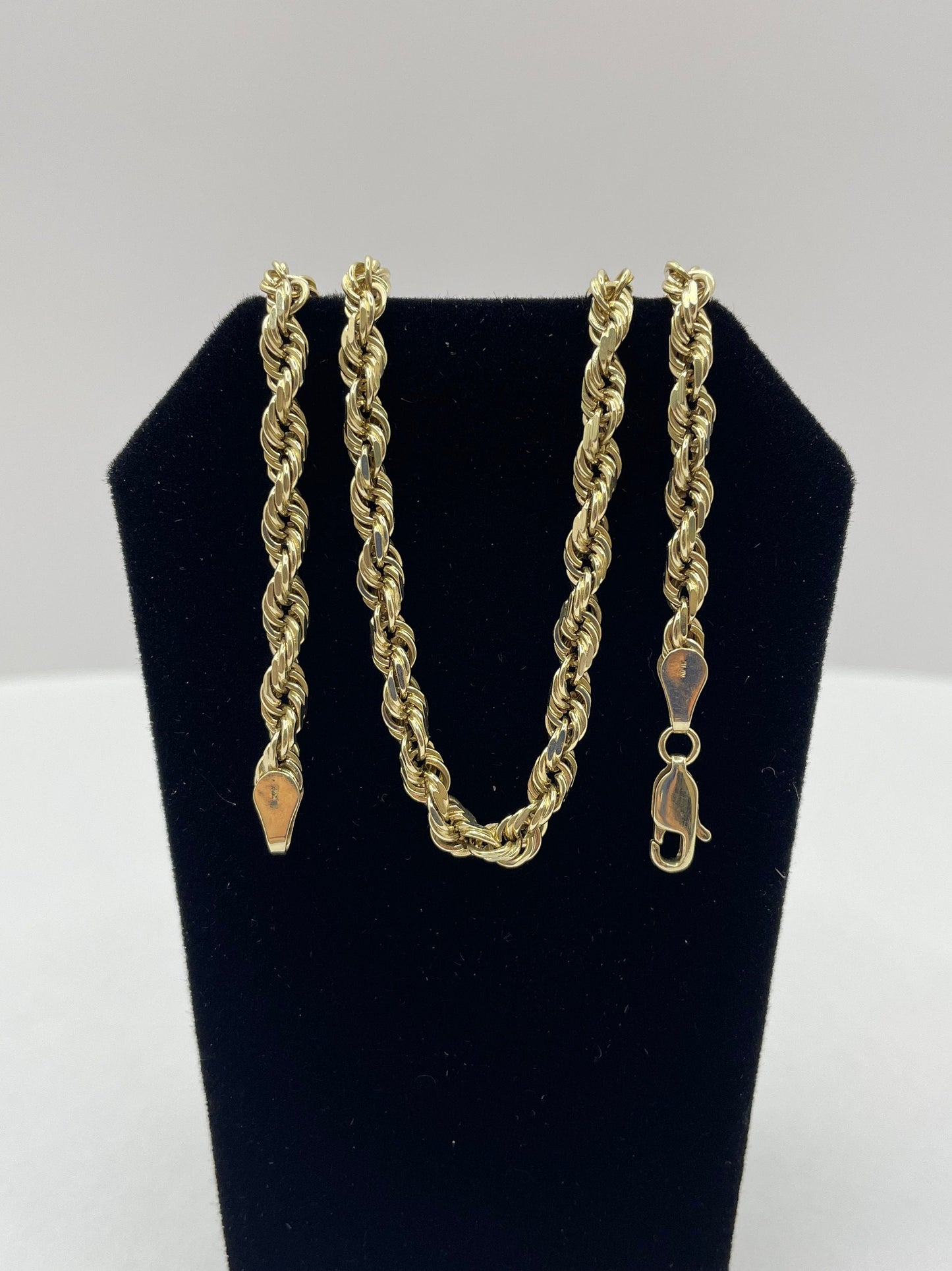 14k Yellow Gold Rope Link Chain 27.5 inch