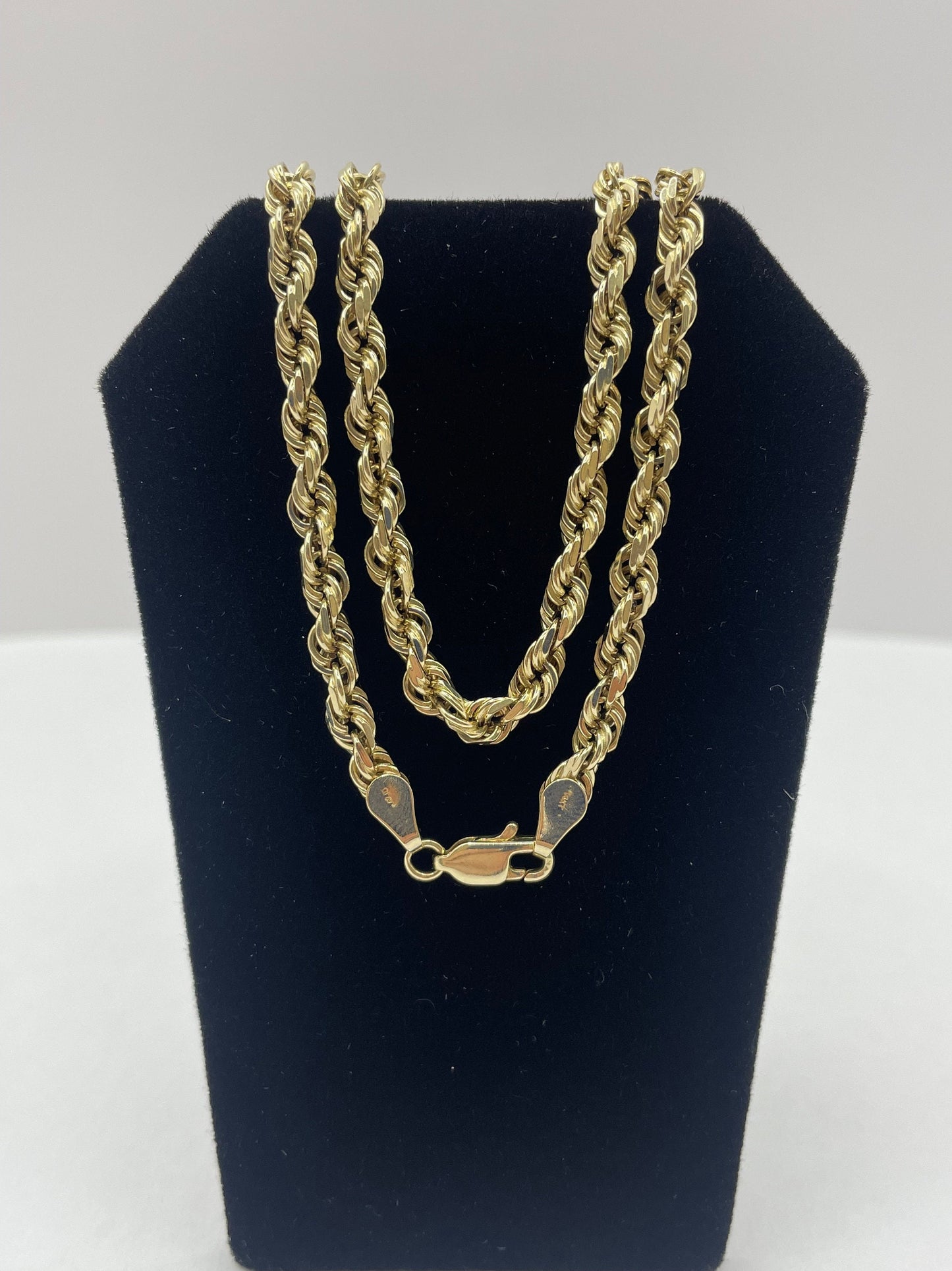 14k Yellow Gold Rope Link Chain 27.5 inch