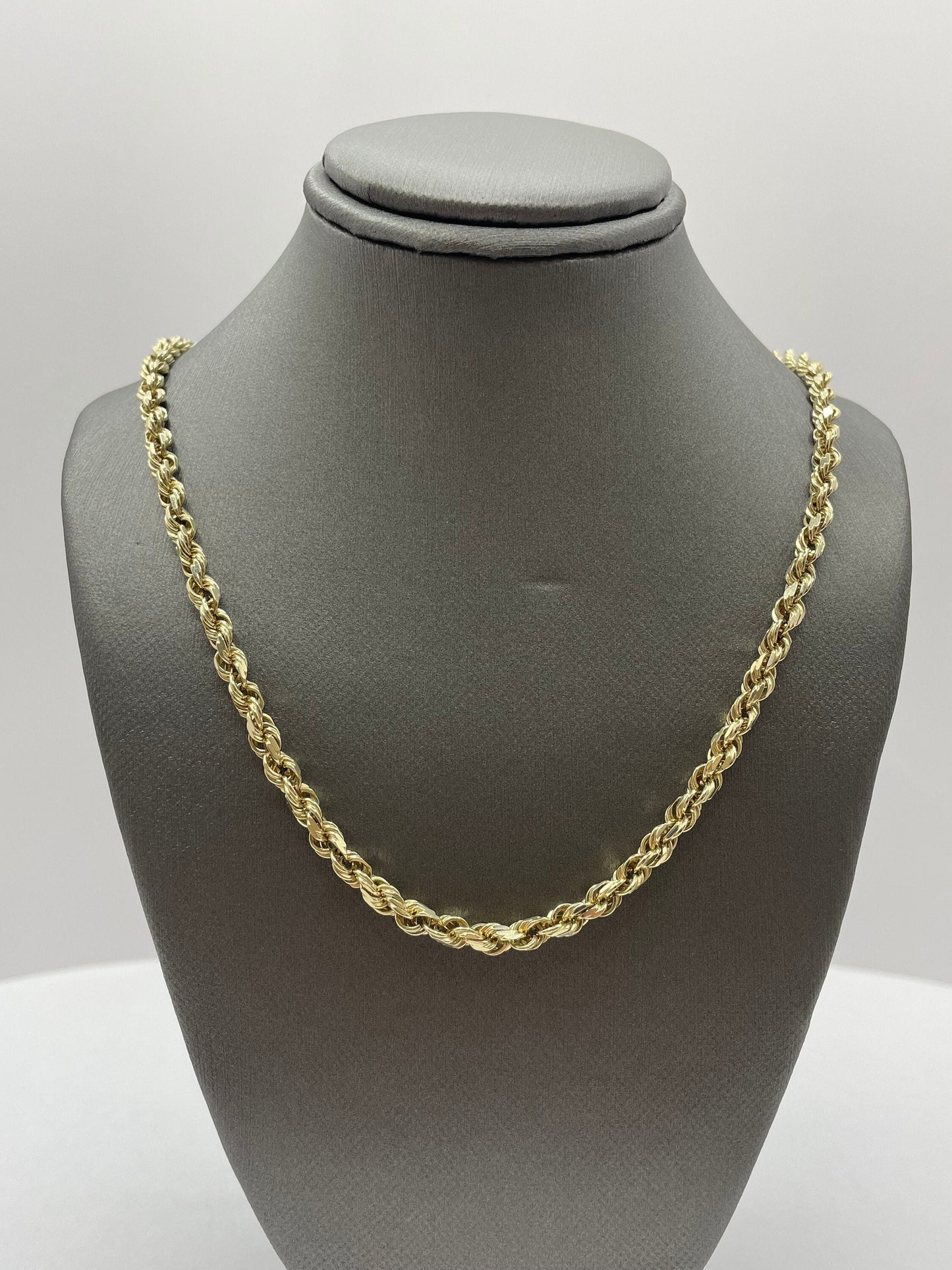 14k Yellow Gold Rope Link Chain 27.5 inch