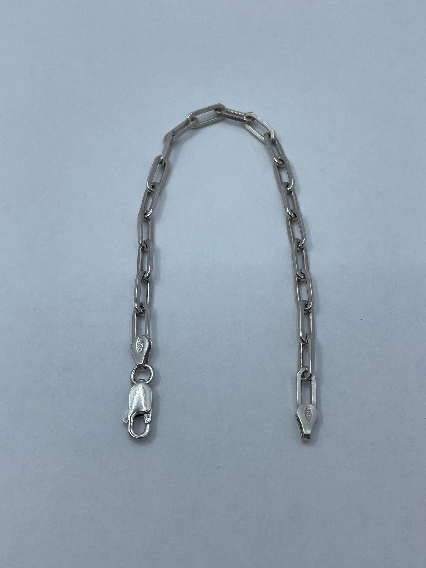 Paper Clip Bracelet .925 Silver 7 inch