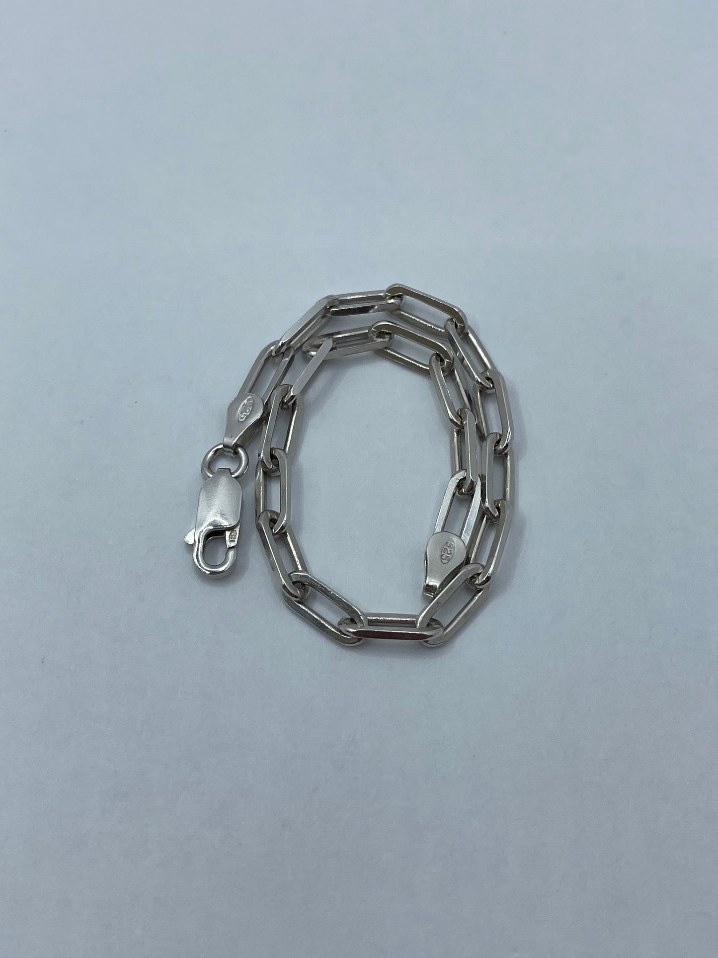 Paper Clip Bracelet .925 Silver 7 inch