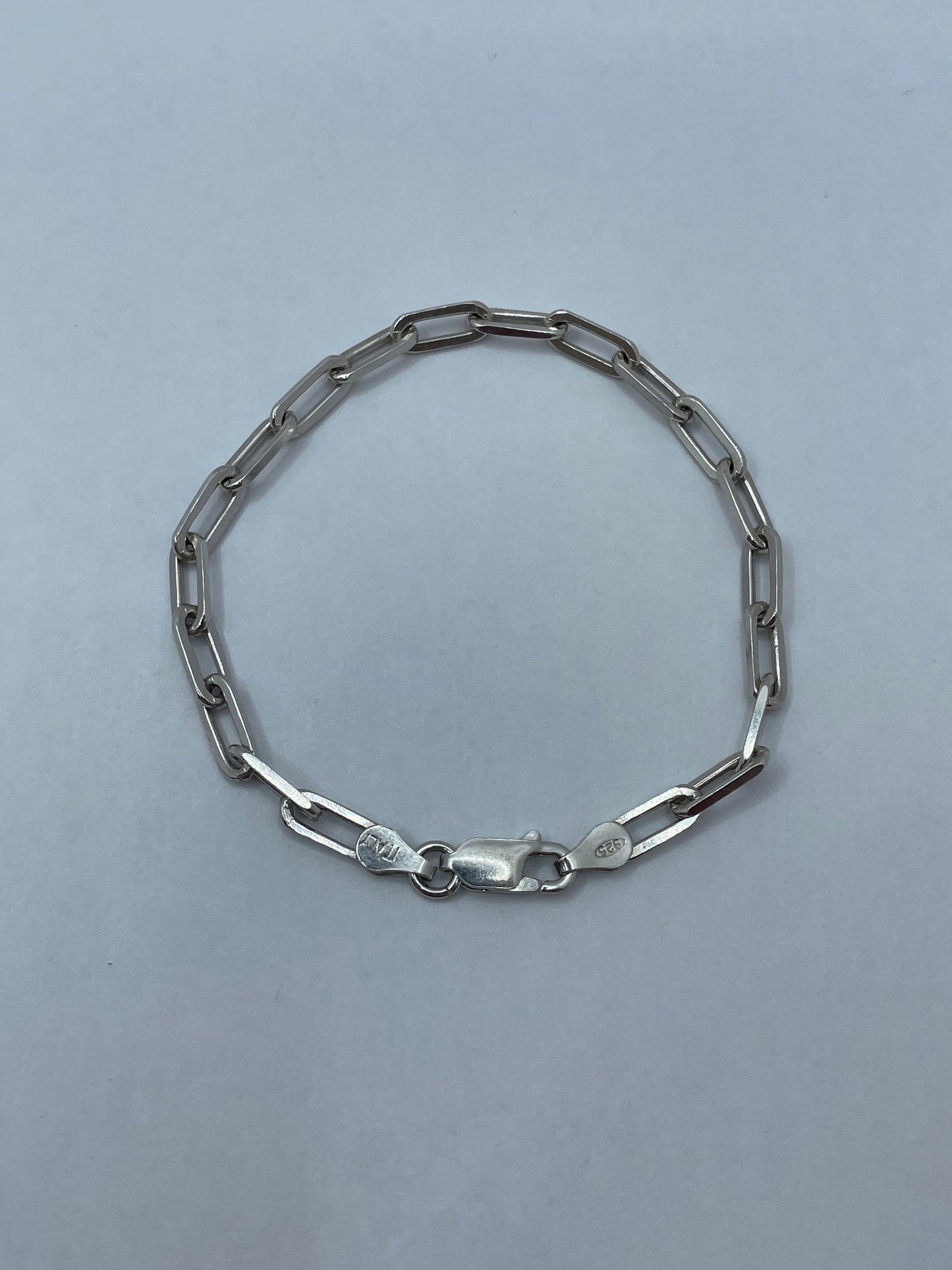 Paper Clip Bracelet .925 Silver 7 inch