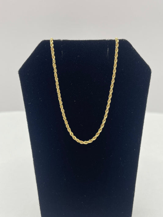 14k Yellow Gold Rope Chain 22 inch