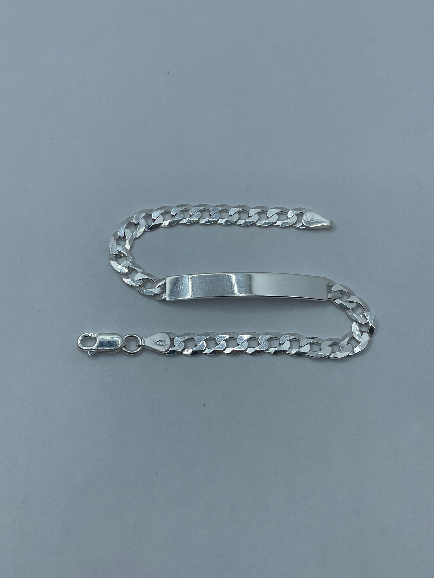 Curb Link ID Bracelet .925 Silver 8 inch