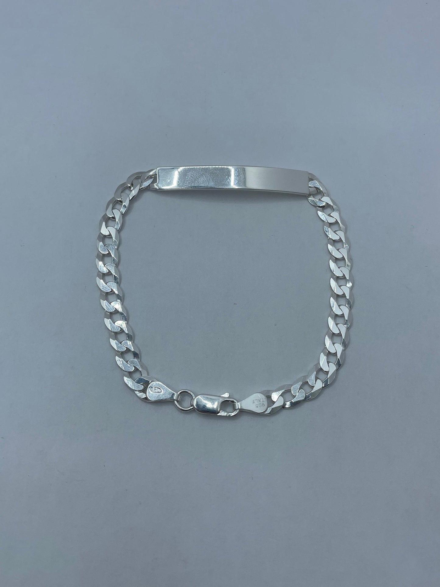 Curb Link ID Bracelet .925 Silver 8 inch