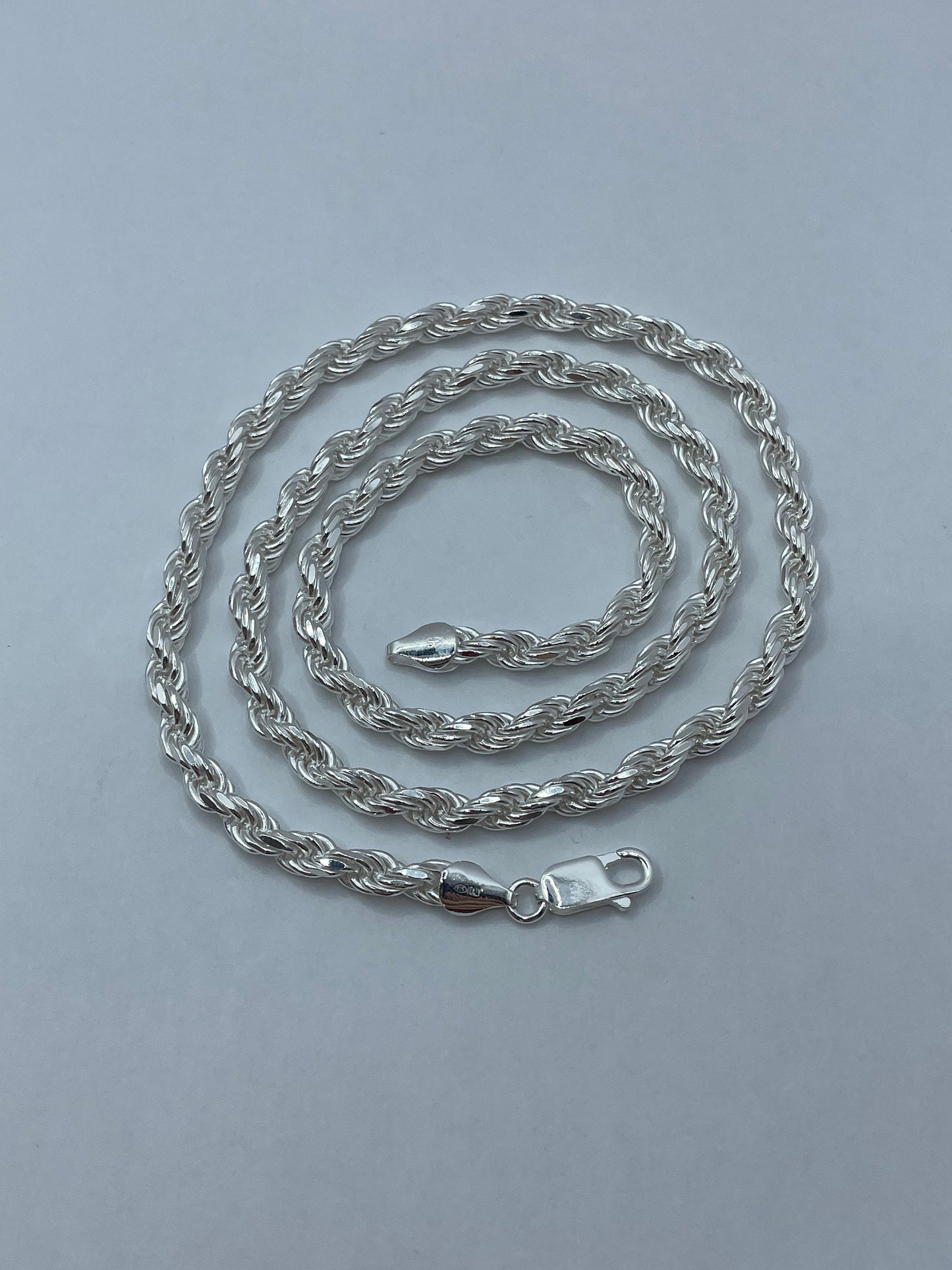 Rope Link Chain .925 Silver 22 inch