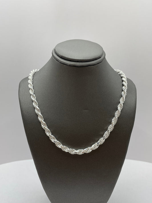 Rope Link Chain .925 Silver 22 inch