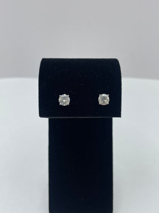 14k White Gold Diamond Stud Earrings 0.82 ct