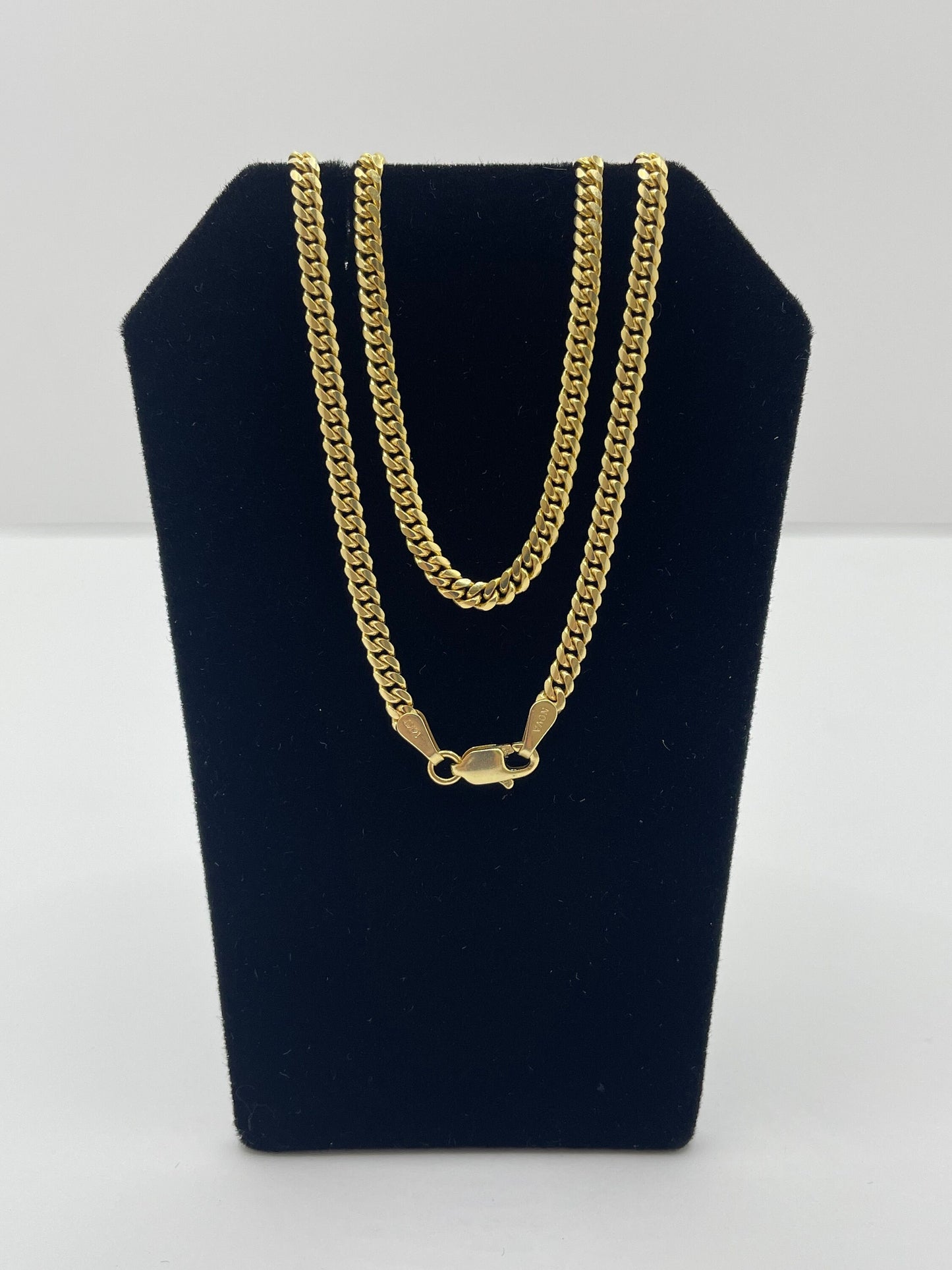 14k Yellow Gold Micro Cuban Link Chain 16 inch