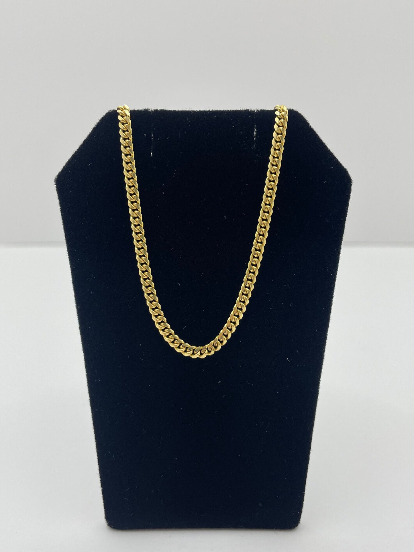 14k Yellow Gold Micro Cuban Link Chain 16 inch