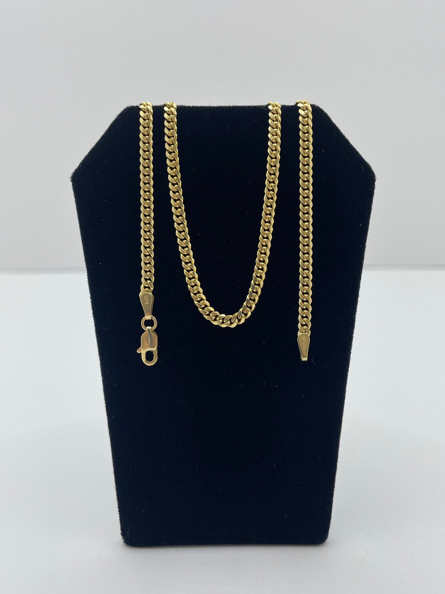 14k Yellow Gold Micro Cuban Link Chain 16 inch