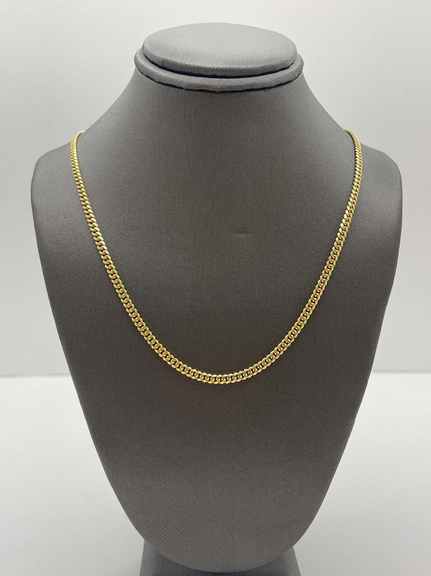 14k Yellow Gold Micro Cuban Link Chain 16 inch