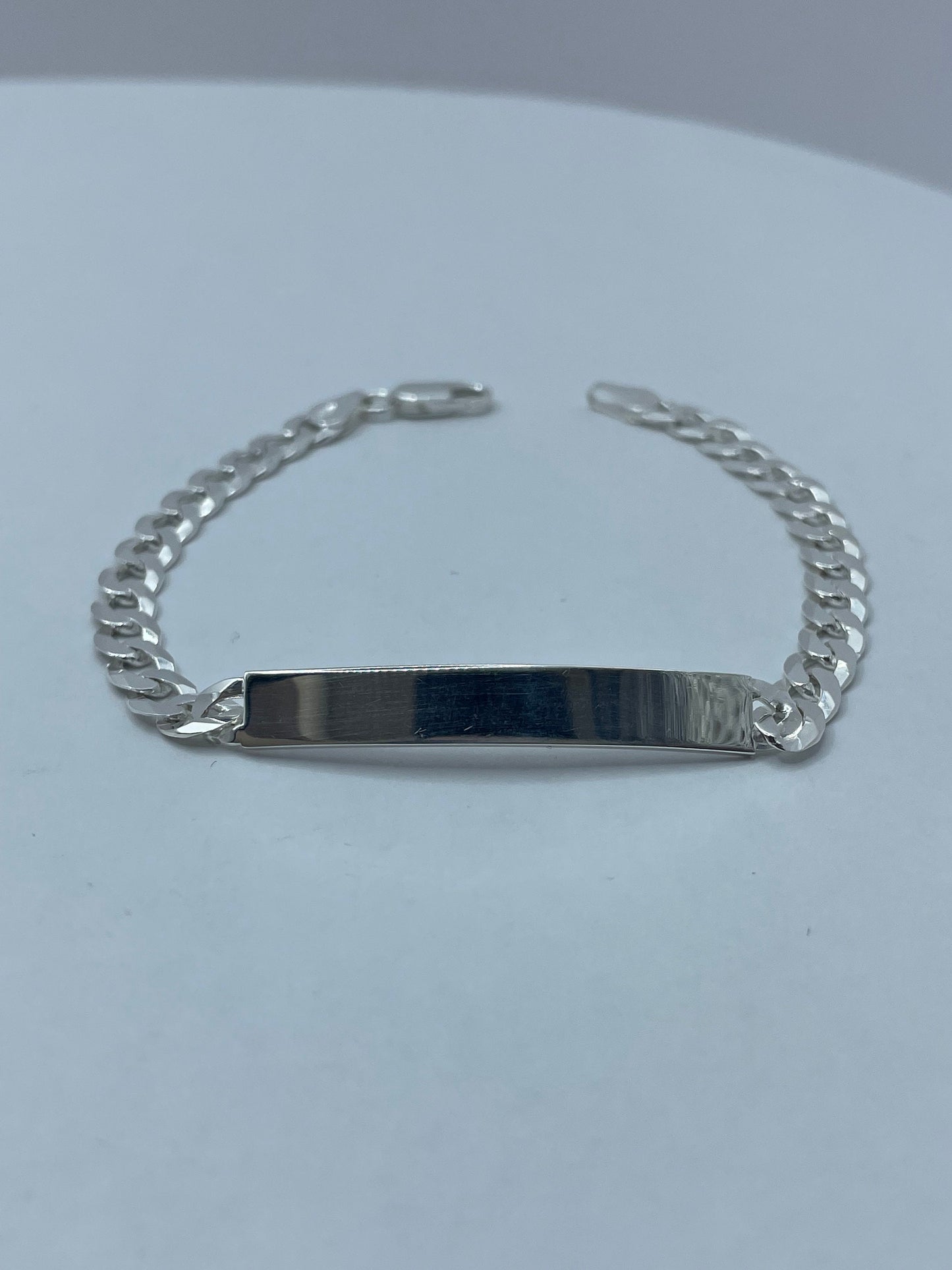 Curb Link ID Bracelet .925 Silver 8 inch