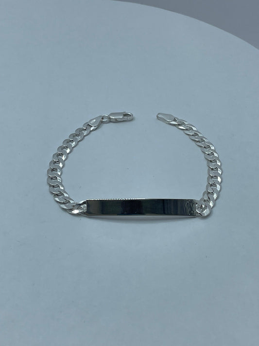 Curb Link ID Bracelet .925 Silver 8 inch