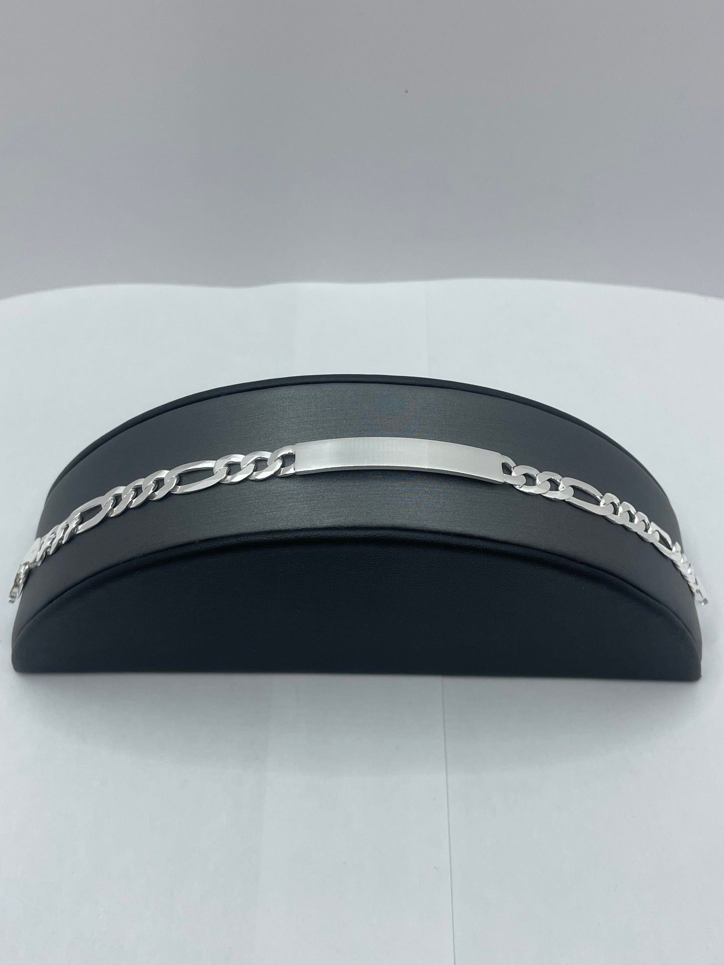 Figaro Link ID Bracelet .925 Silver 8 inch