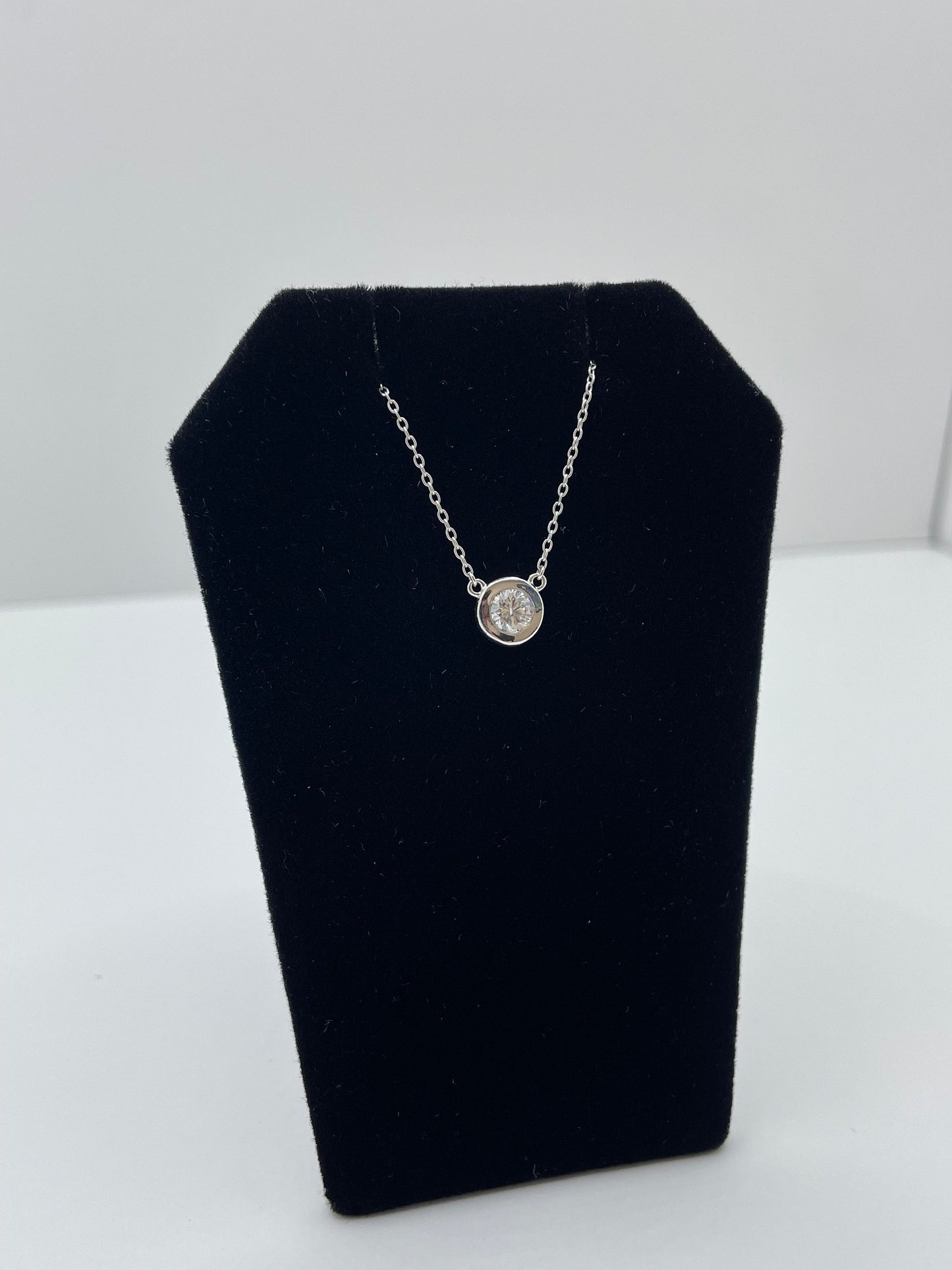 14k White Gold Diamond Solitaire Pendant 0.40 ct