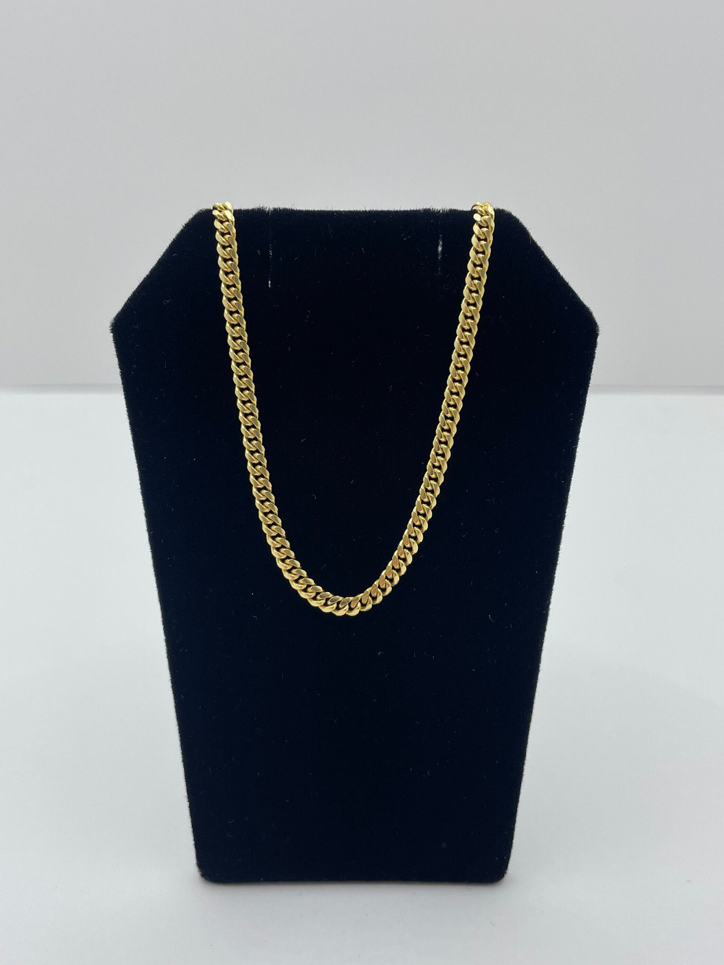 14k Yellow Gold Micro Cuban Link Chain 16 inch