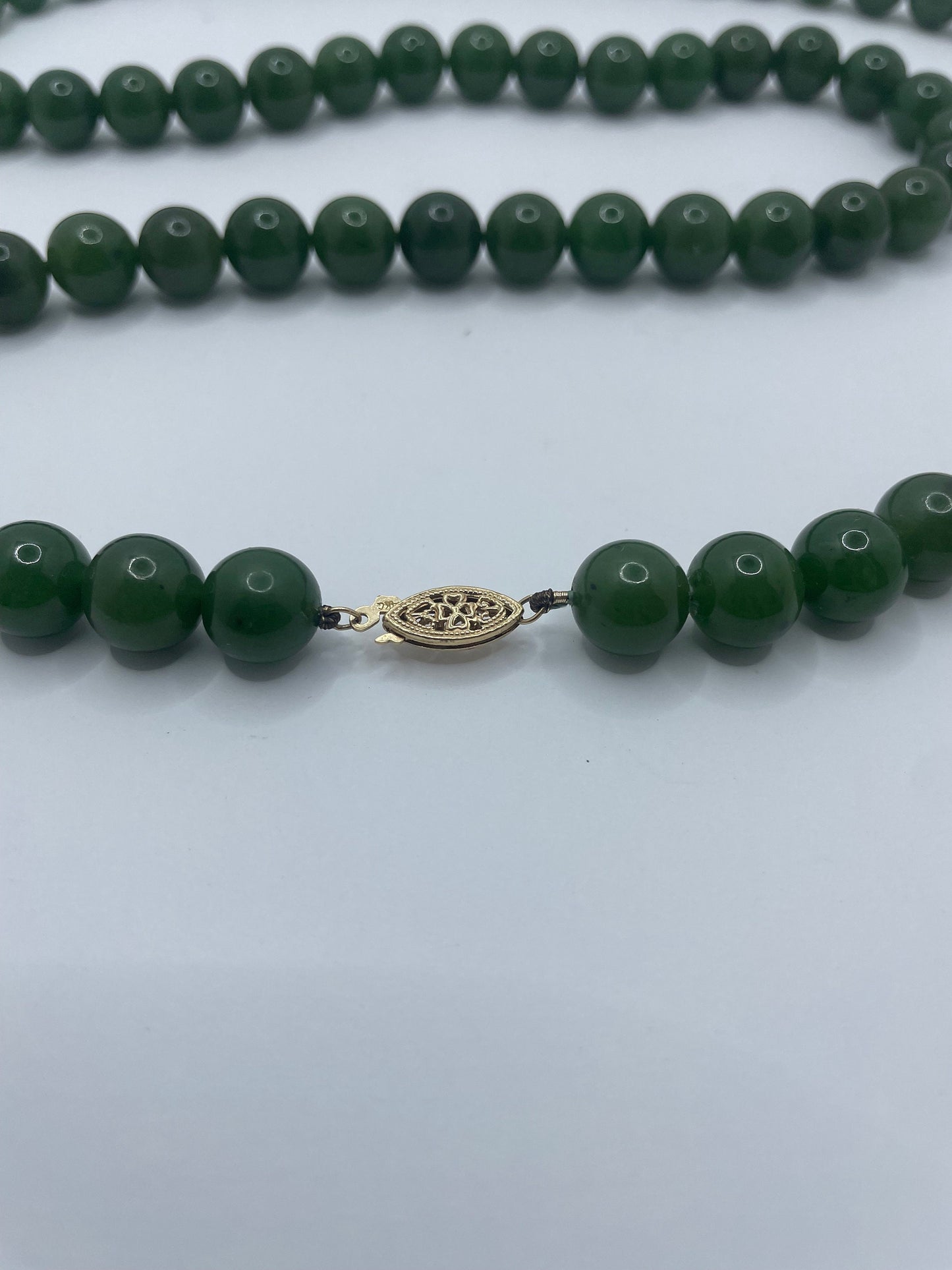 Jade Necklace with 14k Gold Clasp Lock