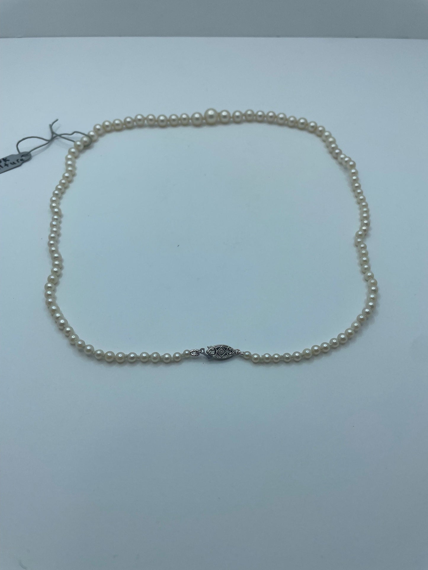 Pearl Necklace with 10k White Gold Clasp Lock