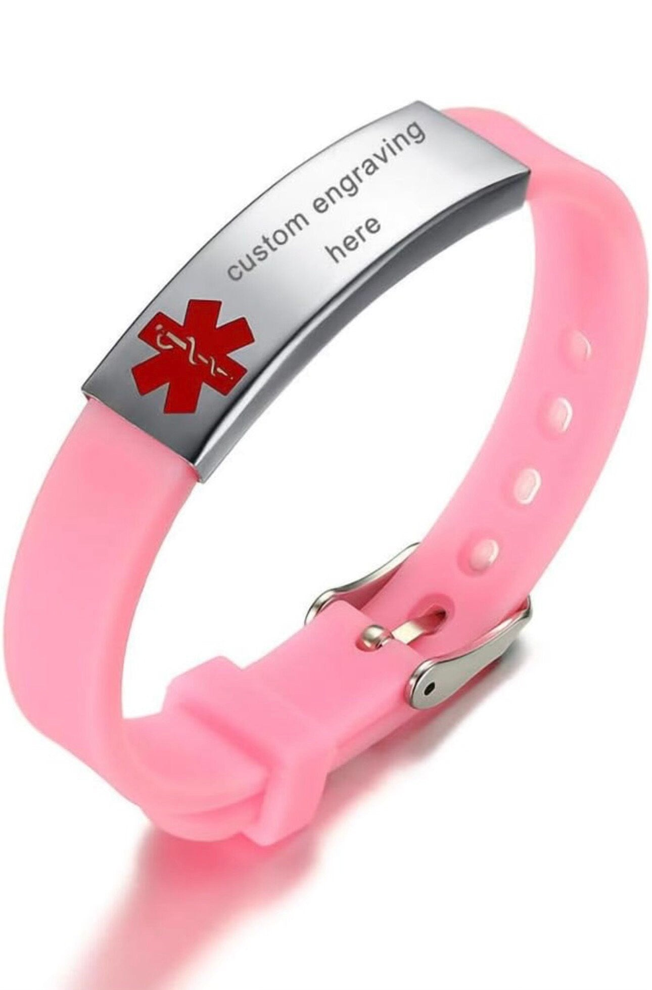 Silver Medical ID Bracelets 4 Colors W/ Free Engraving