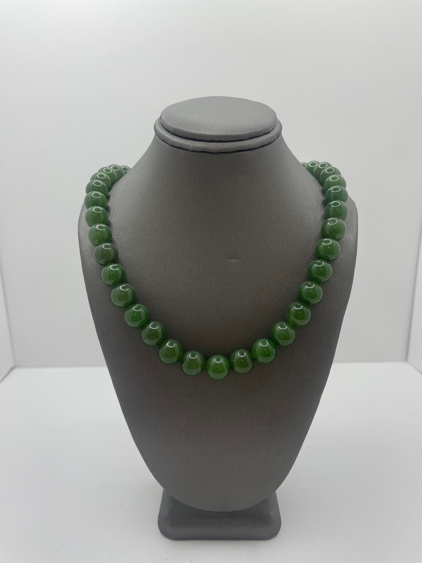 Jade Necklace with 14k Gold Clasp Lock