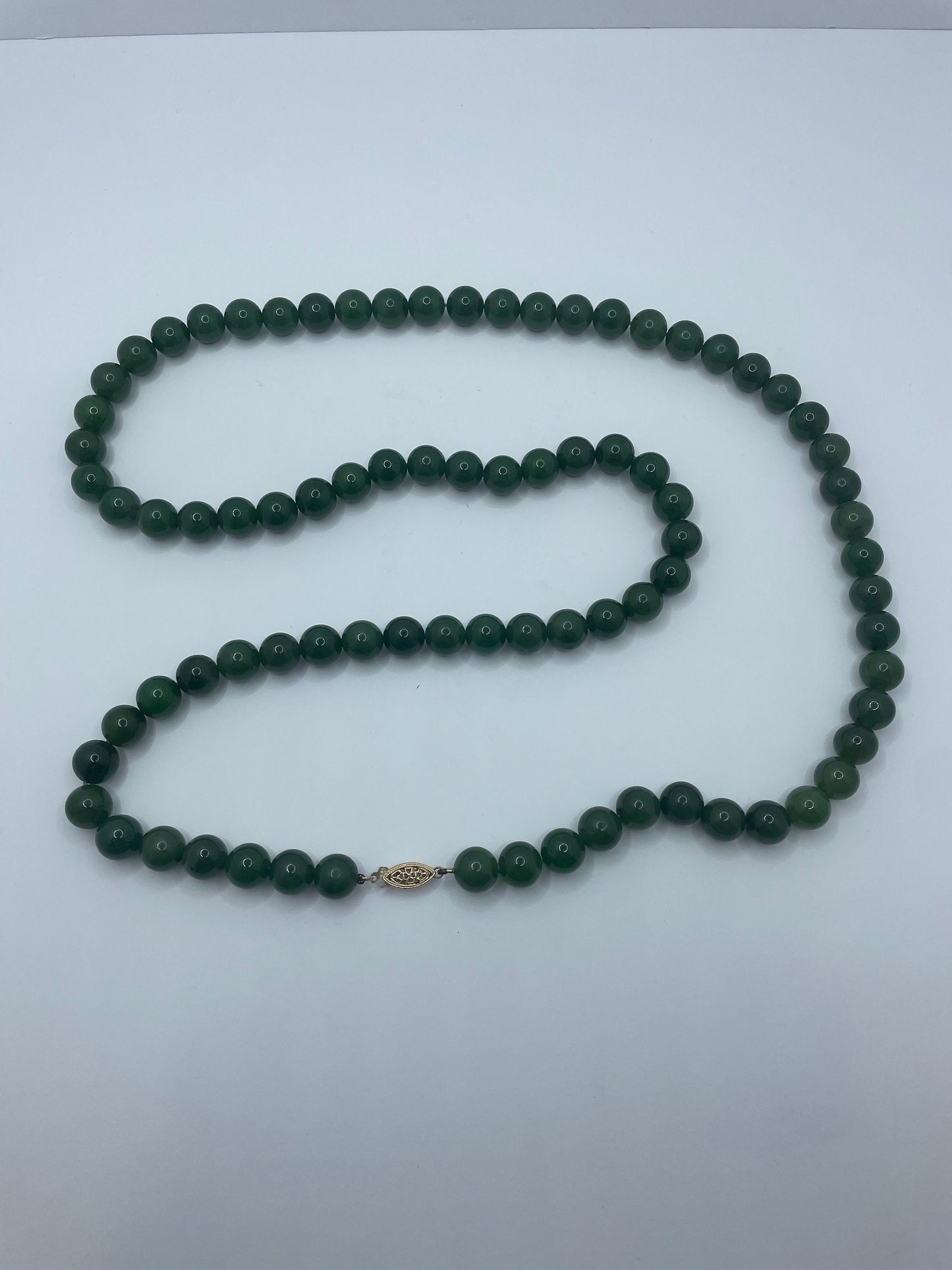 Jade Necklace with 14k Gold Clasp Lock