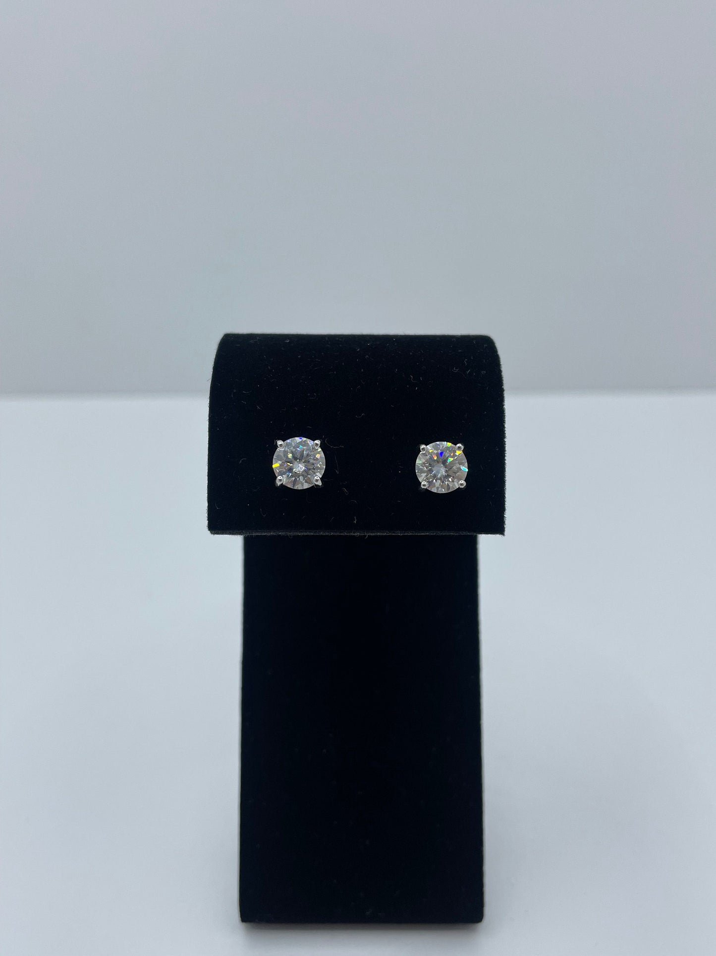 Moissanite Stud Earrings .925 Silver